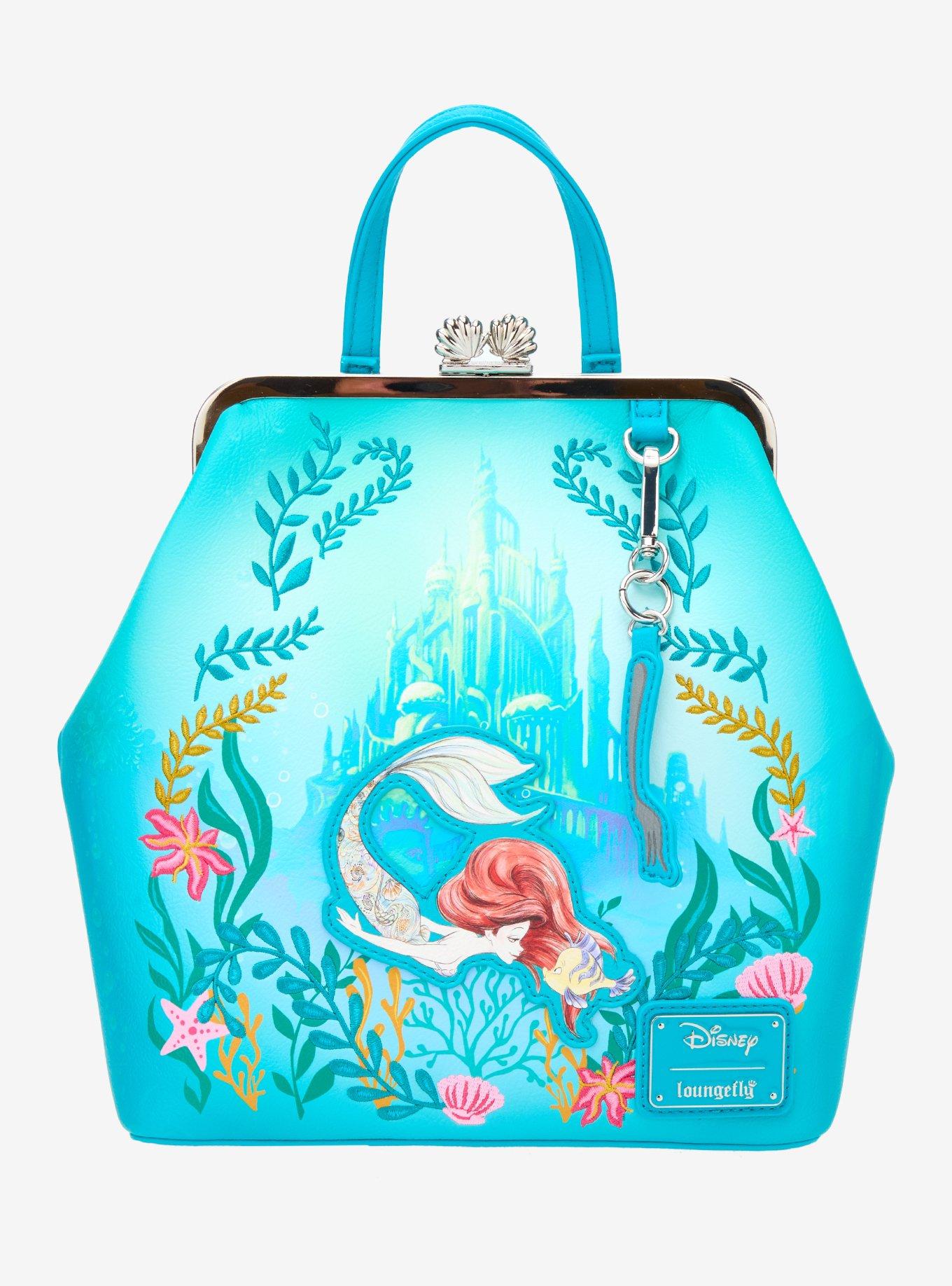 Loungefly Disney The Little Mermaid Ariel Floral Kisslock Mini Backpack - BoxLunch Exclusive, , hi-res