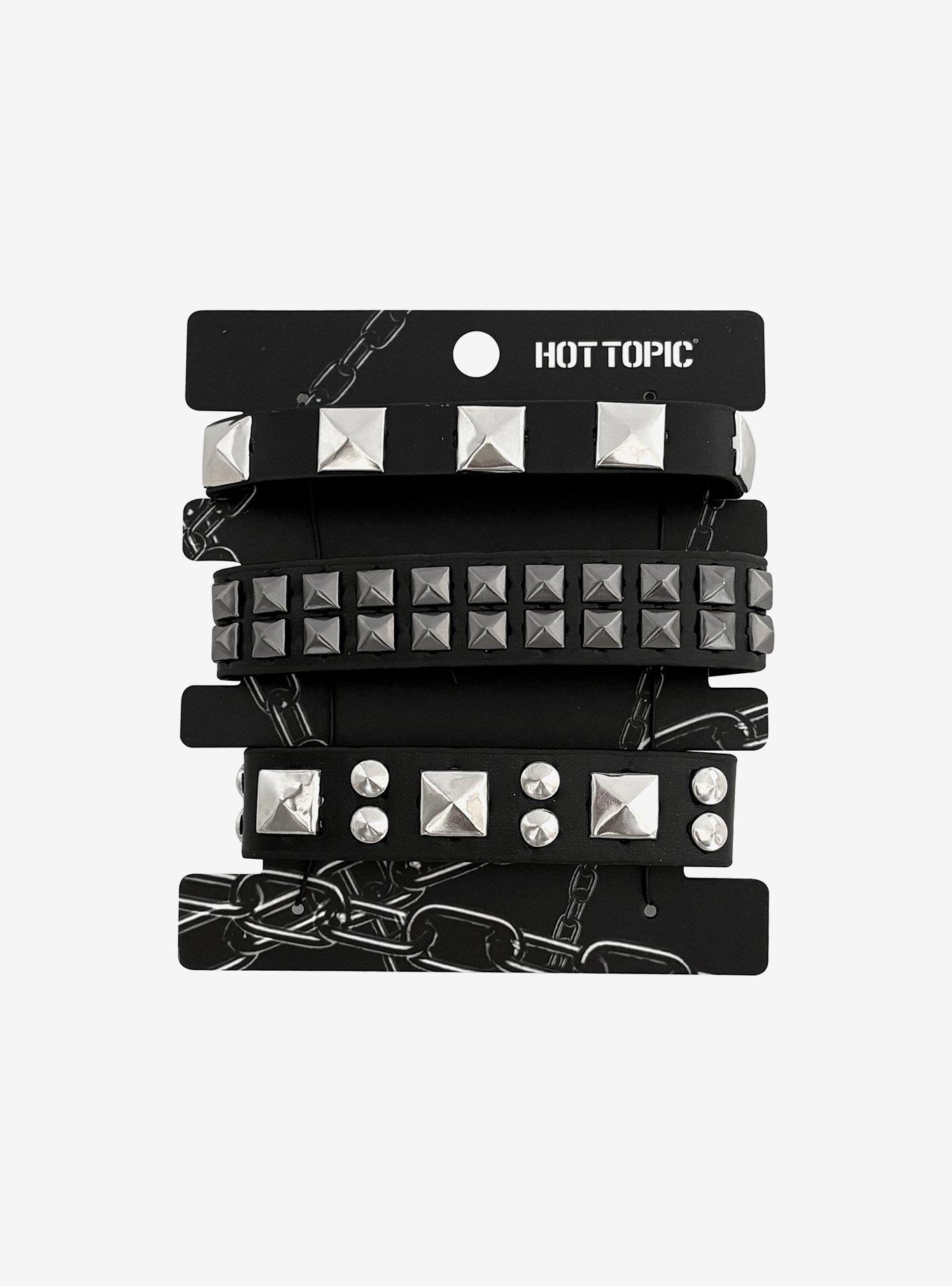 Studded Faux Leather Cuff Bracelet Set, , hi-res