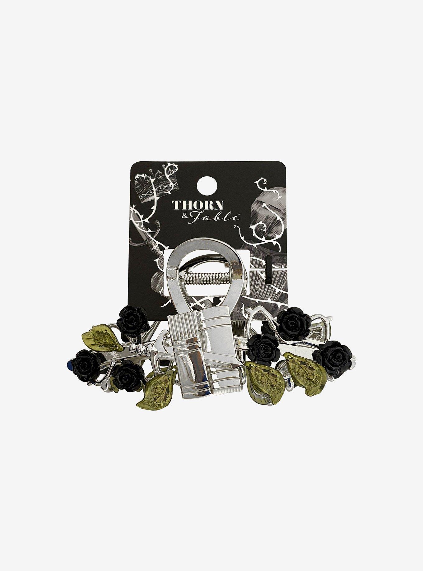 Thorn & Fable Book Dagger Rose Claw Hair Clip, , hi-res