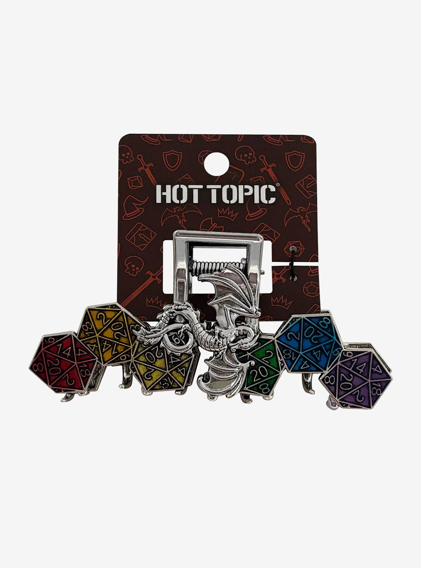 Dragon Rainbow D20 Claw Hair Clip, , hi-res