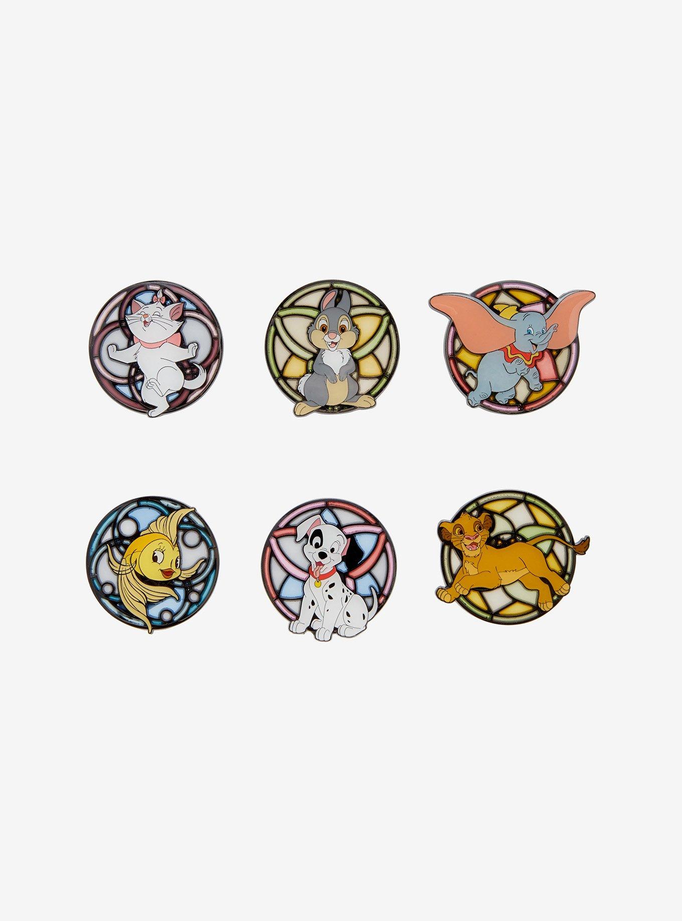 Loungefly Disney Animals Stained Glass Blind Box Enamel Pin Hot Topic Exclusive, , hi-res
