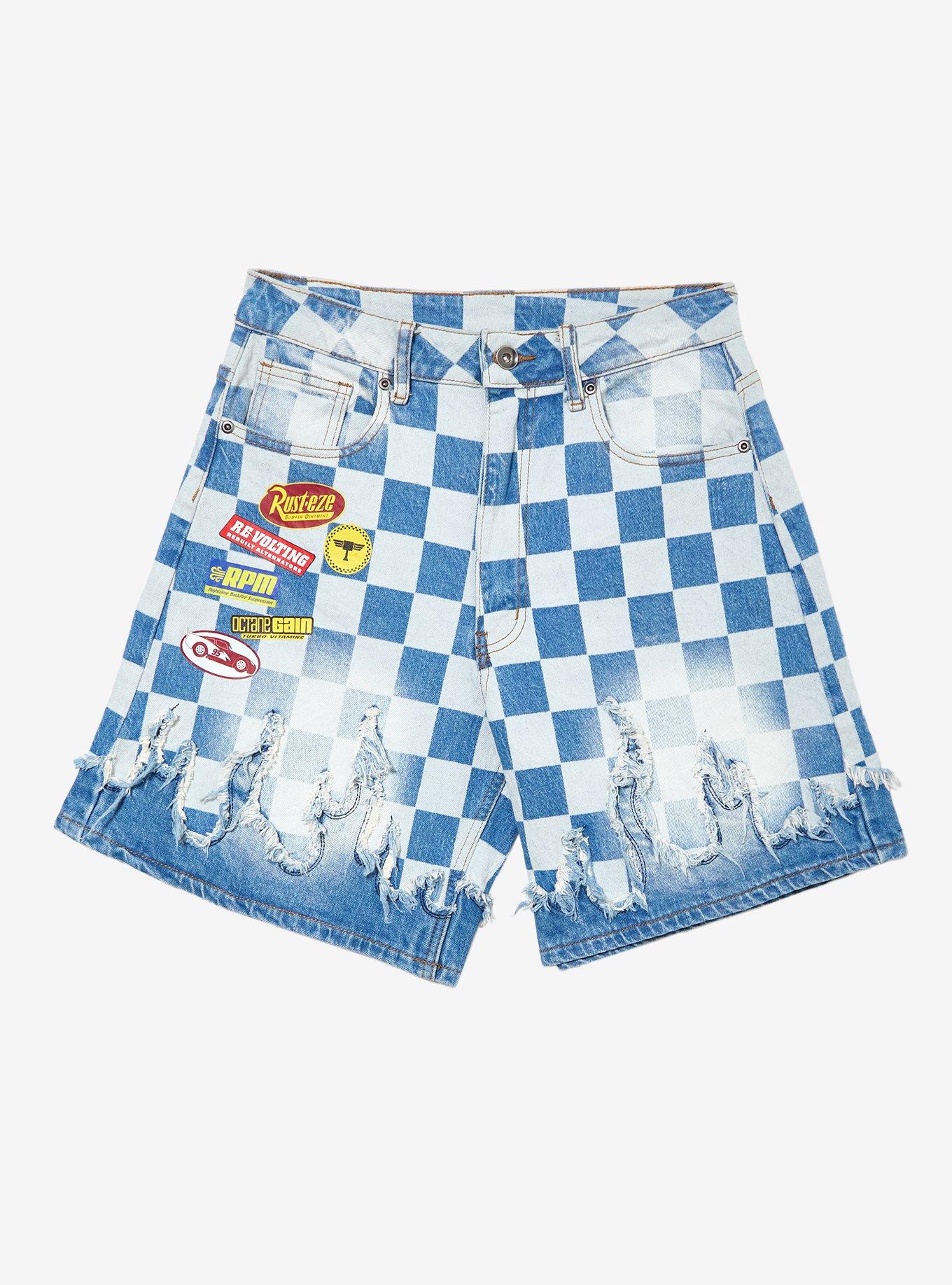 Disney Pixar Cars Checkered Women's Shorts &mdash; BoxLunch Exclusive, , hi-res