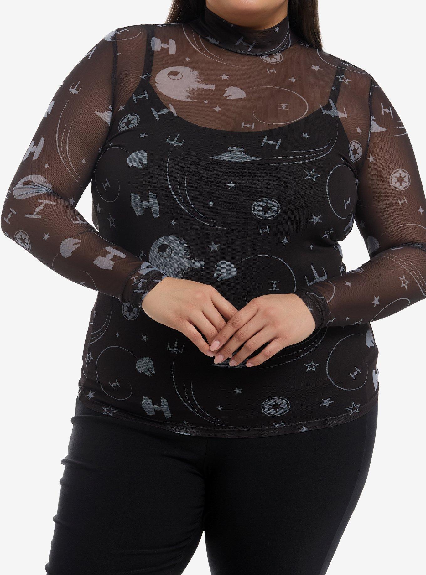 Her Universe Star Wars Empire Ships Mesh Long-Sleeve Top Plus Size Her Universe Exclusive, , hi-res