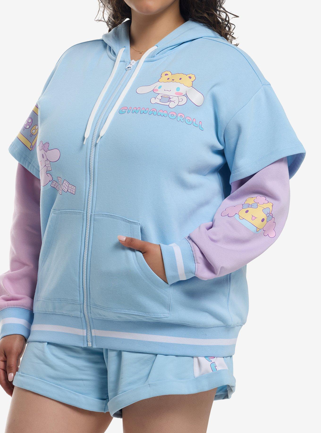 Cinnamoroll Sleepover Girls Twofer Hoodie Plus Size, , hi-res