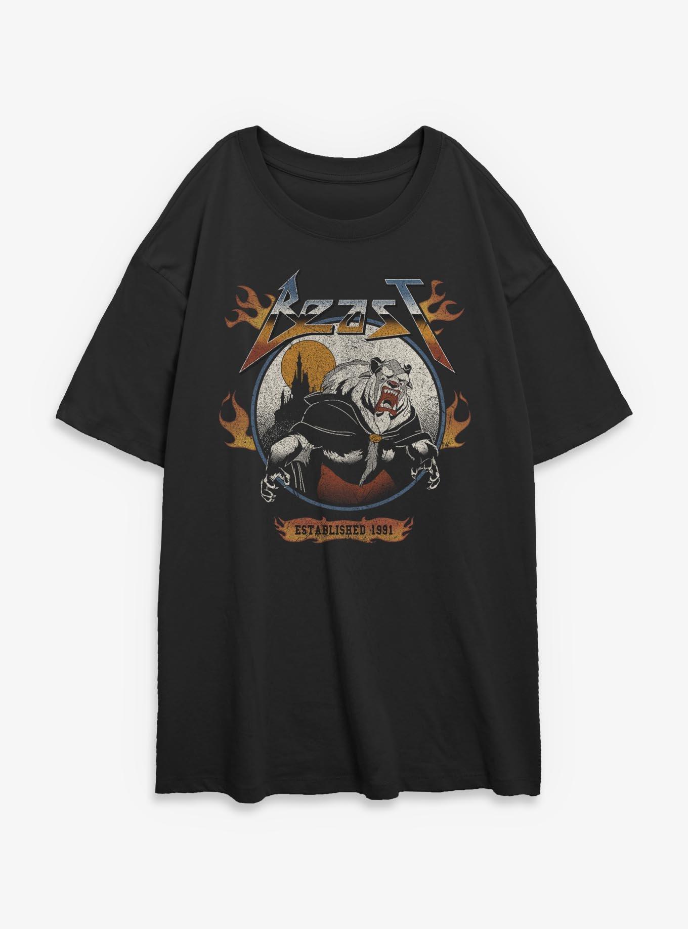 Disney Beauty and the Beast Beast Flame Womens Oversized T-Shirt, , hi-res