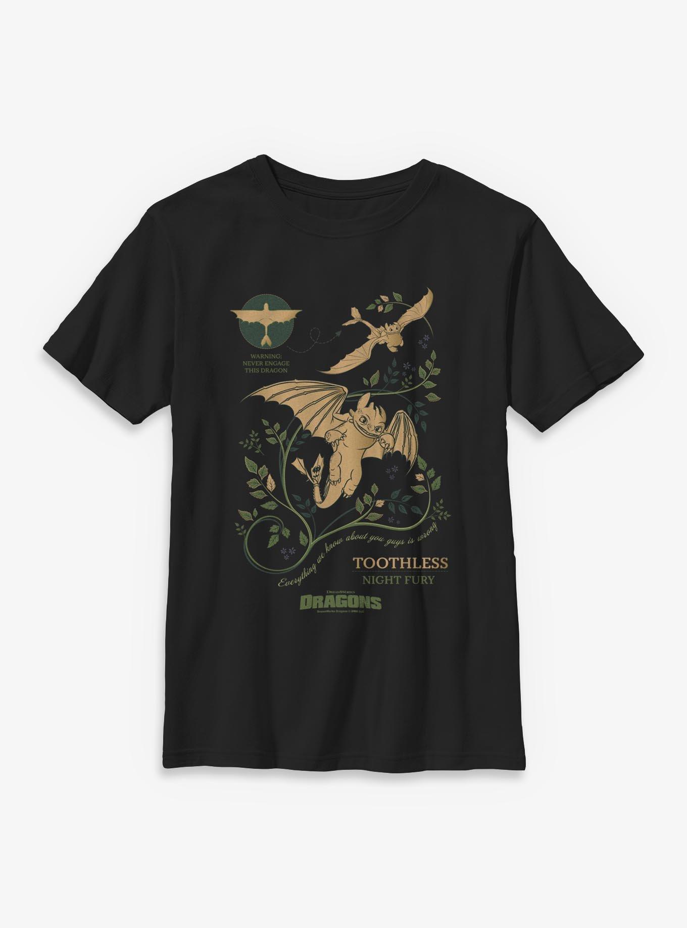 How To Train Your Dragon Toothless Warning Youth T-Shirt, , hi-res