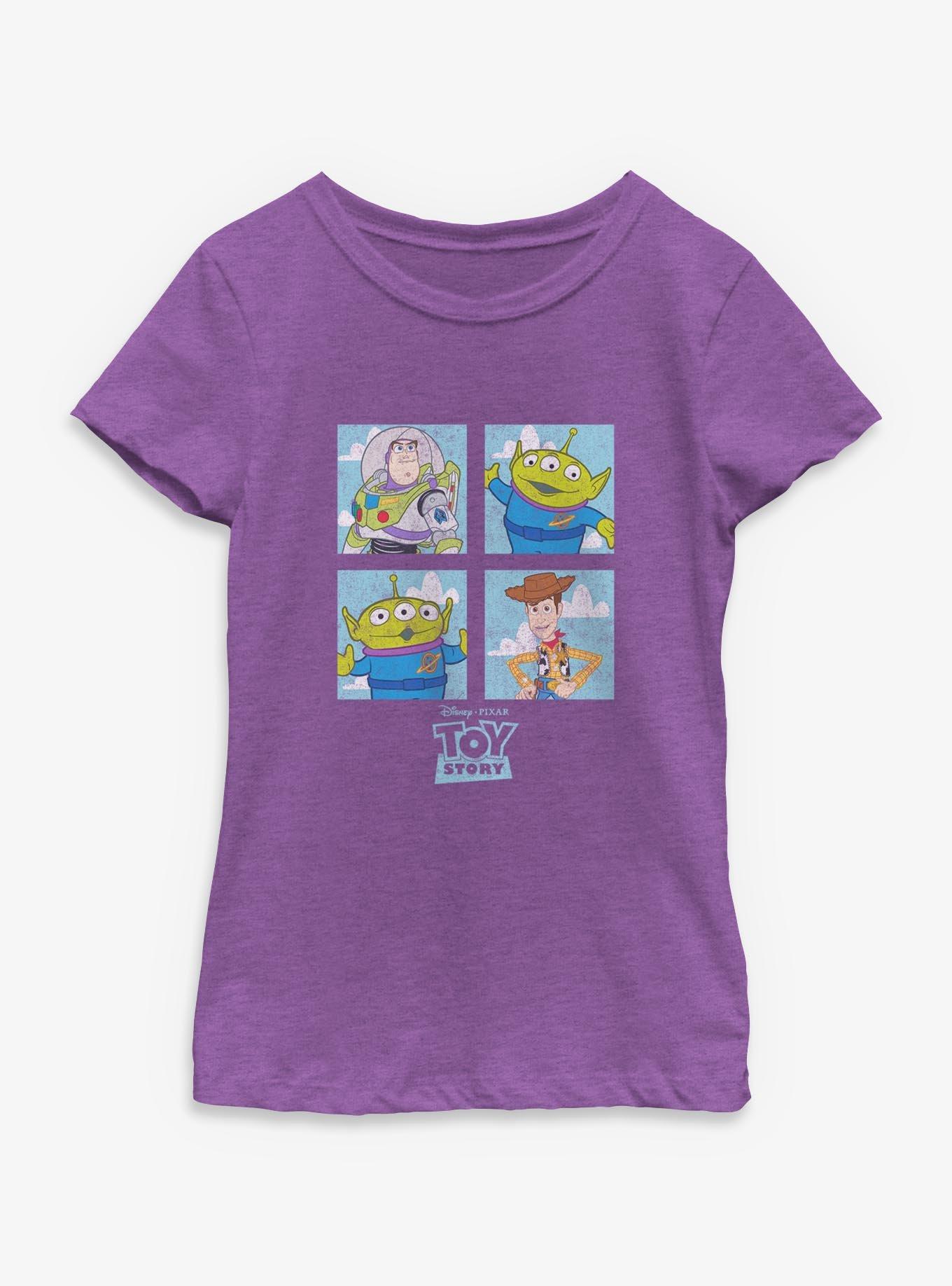 Disney Pixar Toy Story Buzz Woody Alien Panels Youth Girls T-Shirt, , hi-res