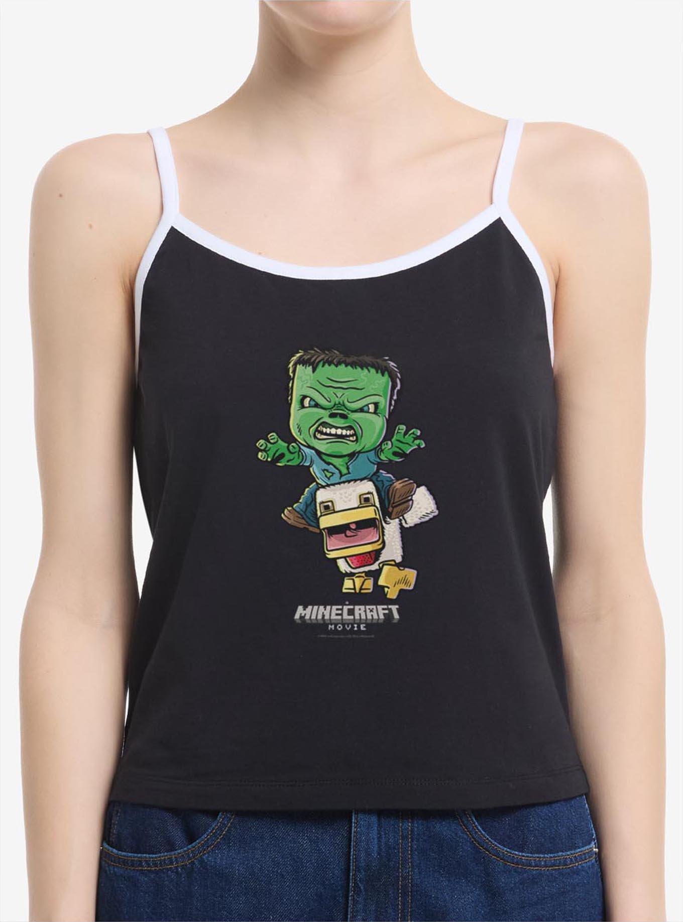 A Minecraft Movie Chicken Jockey Womens Cami Tank Top, BLACK, hi-res