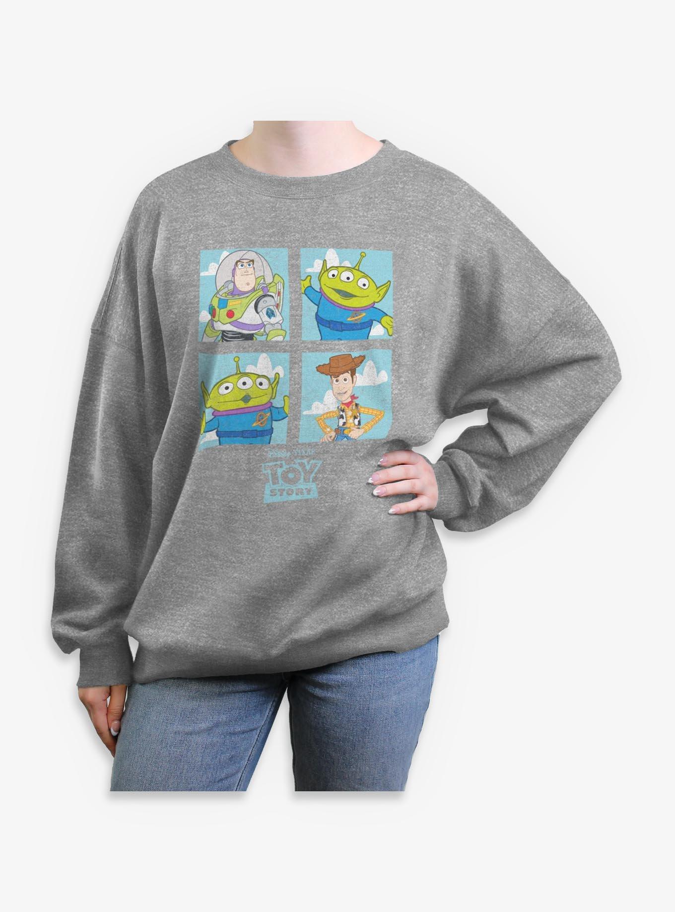 Disney Pixar Toy Story Buzz Woody Alien Panels Womens Oversized Sweatshirt, , hi-res