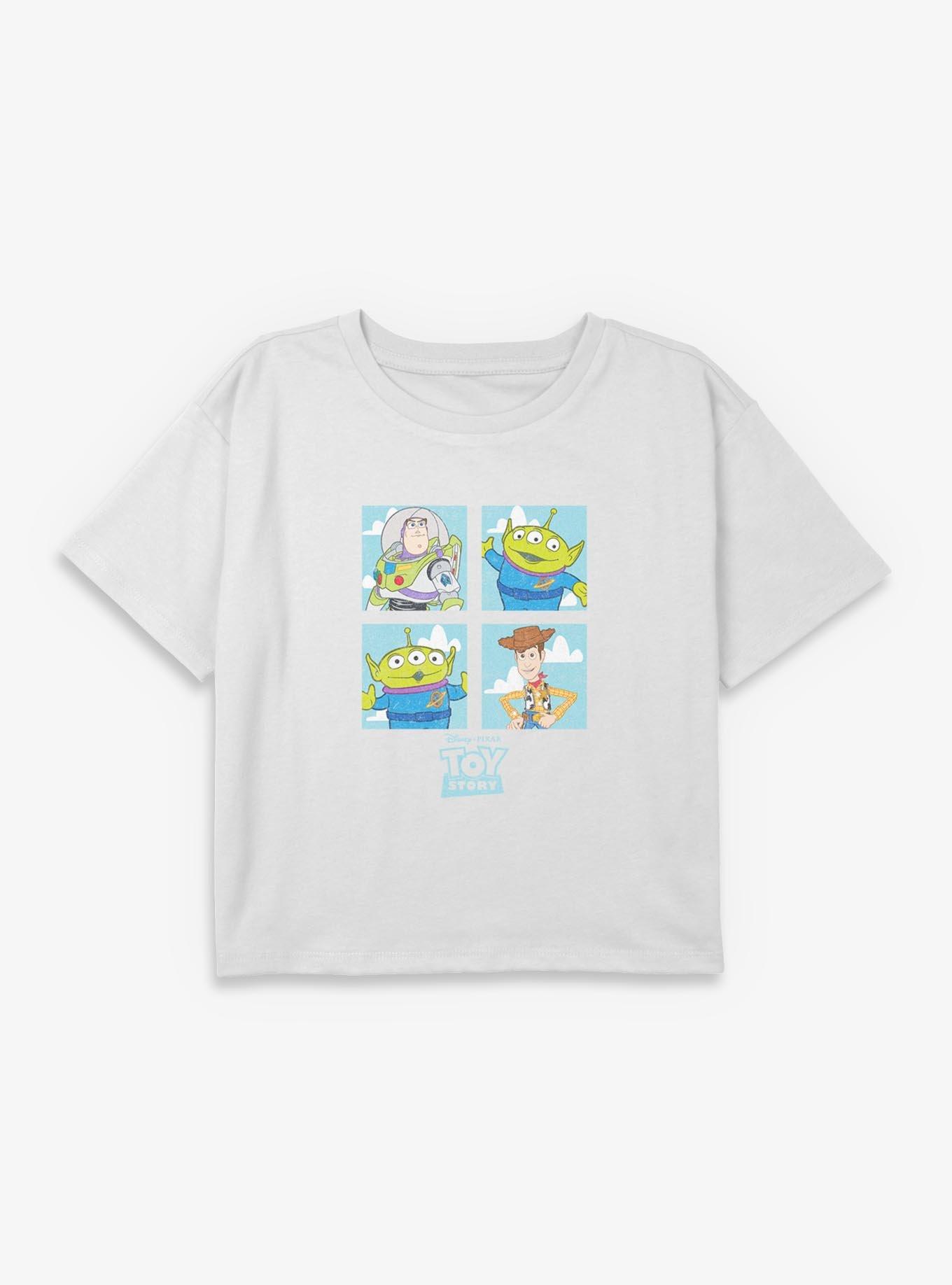 Disney Pixar Toy Story Buzz Woody Alien Panels Youth Girls Boxy T-Shirt, , hi-res