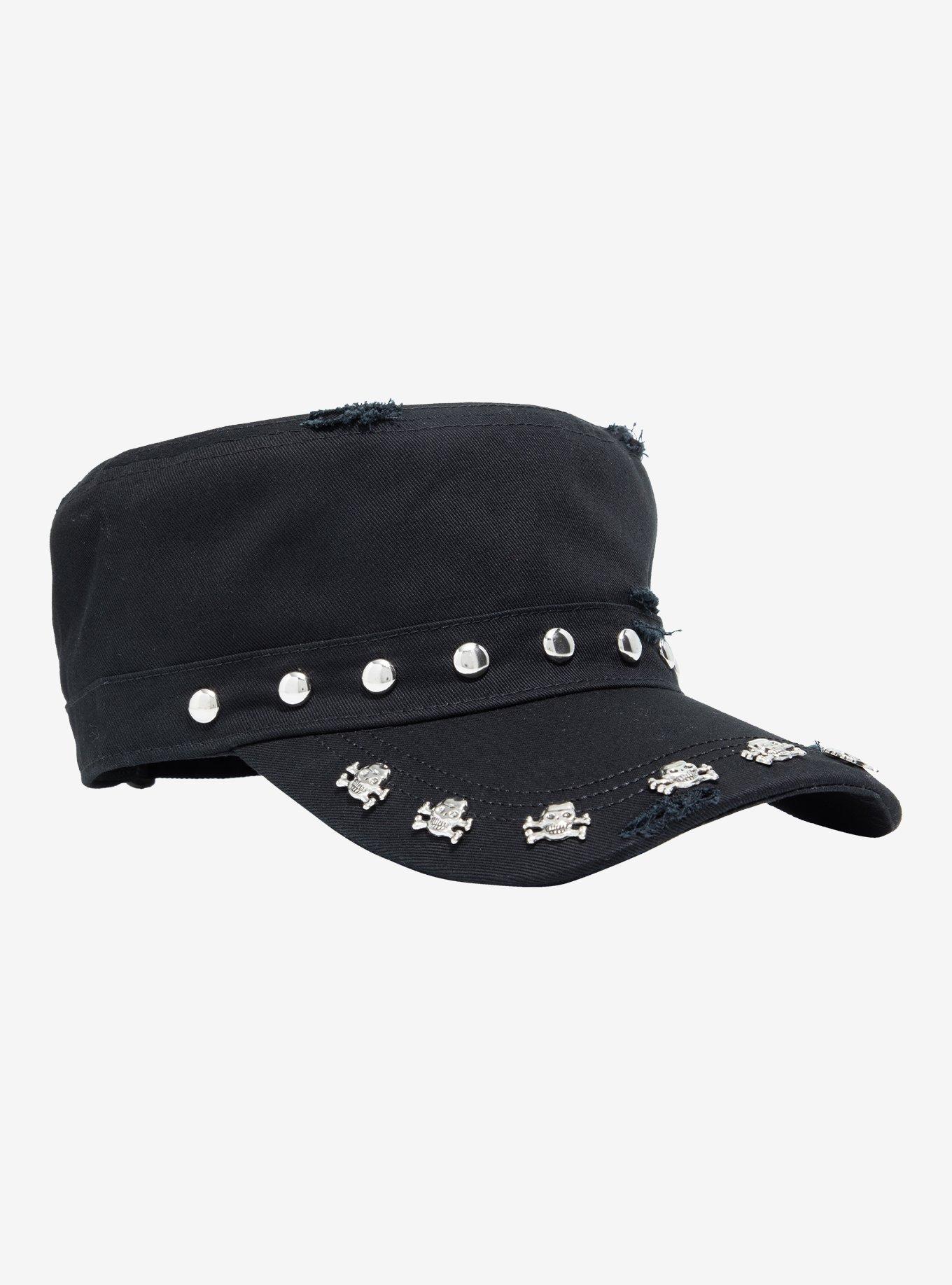 Skull Stud Distressed Cadet Hat, , hi-res