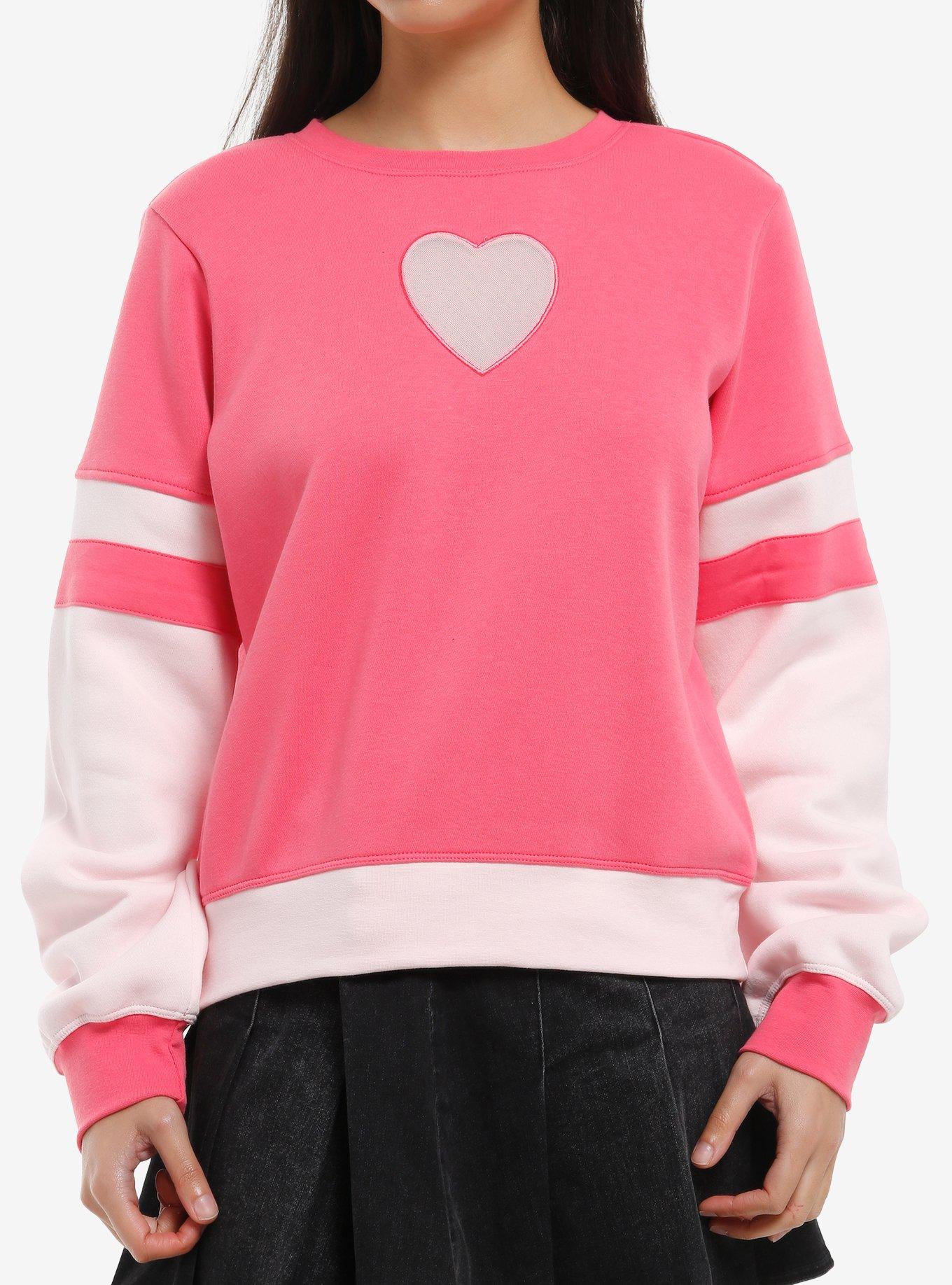 Hazbin Hotel Angel Dust Heart Mesh Girls Sweatshirt, , hi-res