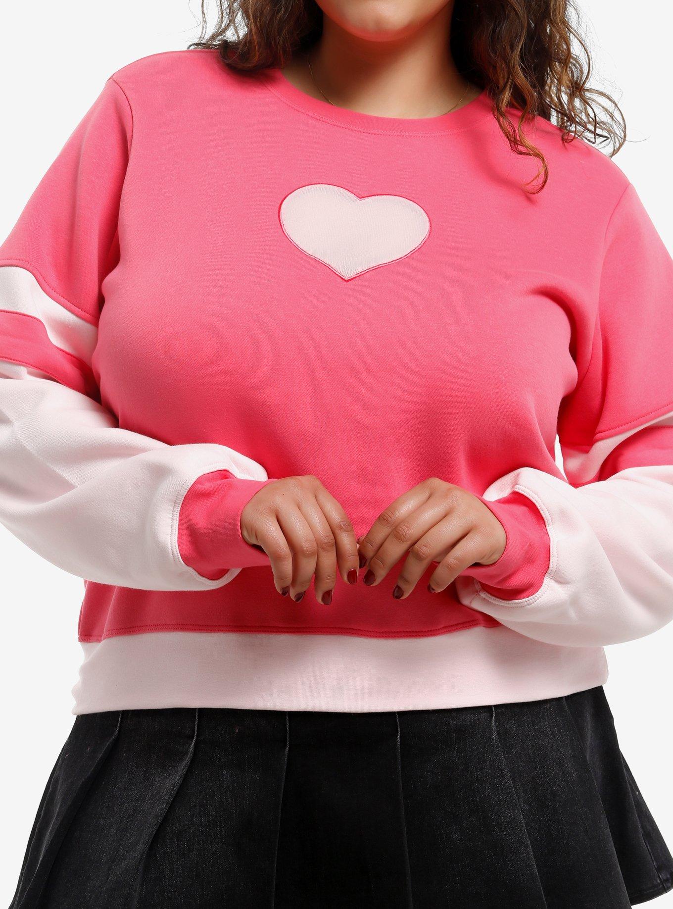 Hazbin Hotel Angel Dust Heart Mesh Girls Sweatshirt Plus Size, , hi-res