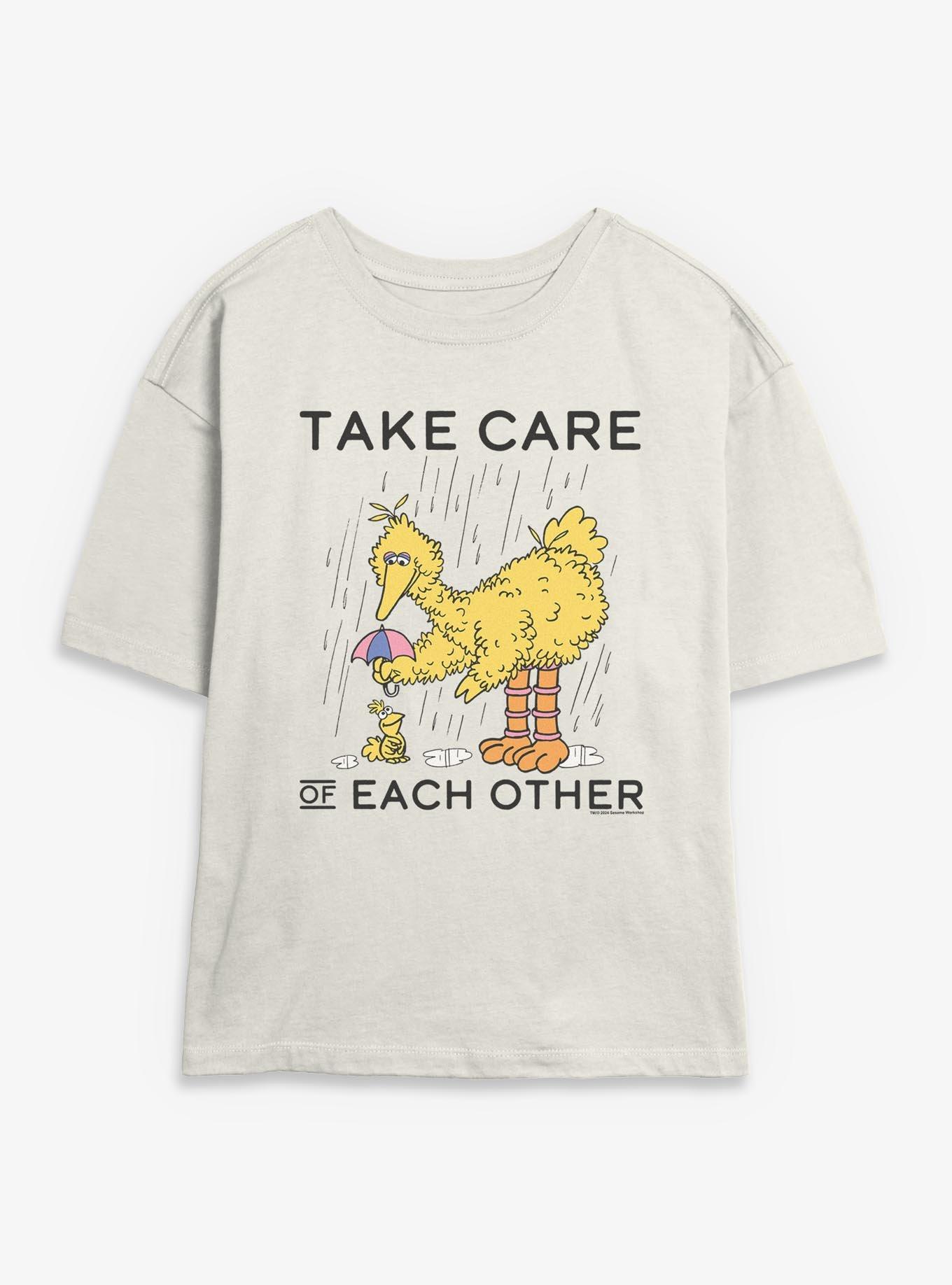 Sesame Street Care For Each Other Womens Skimmer T-Shirt, EGRET, hi-res