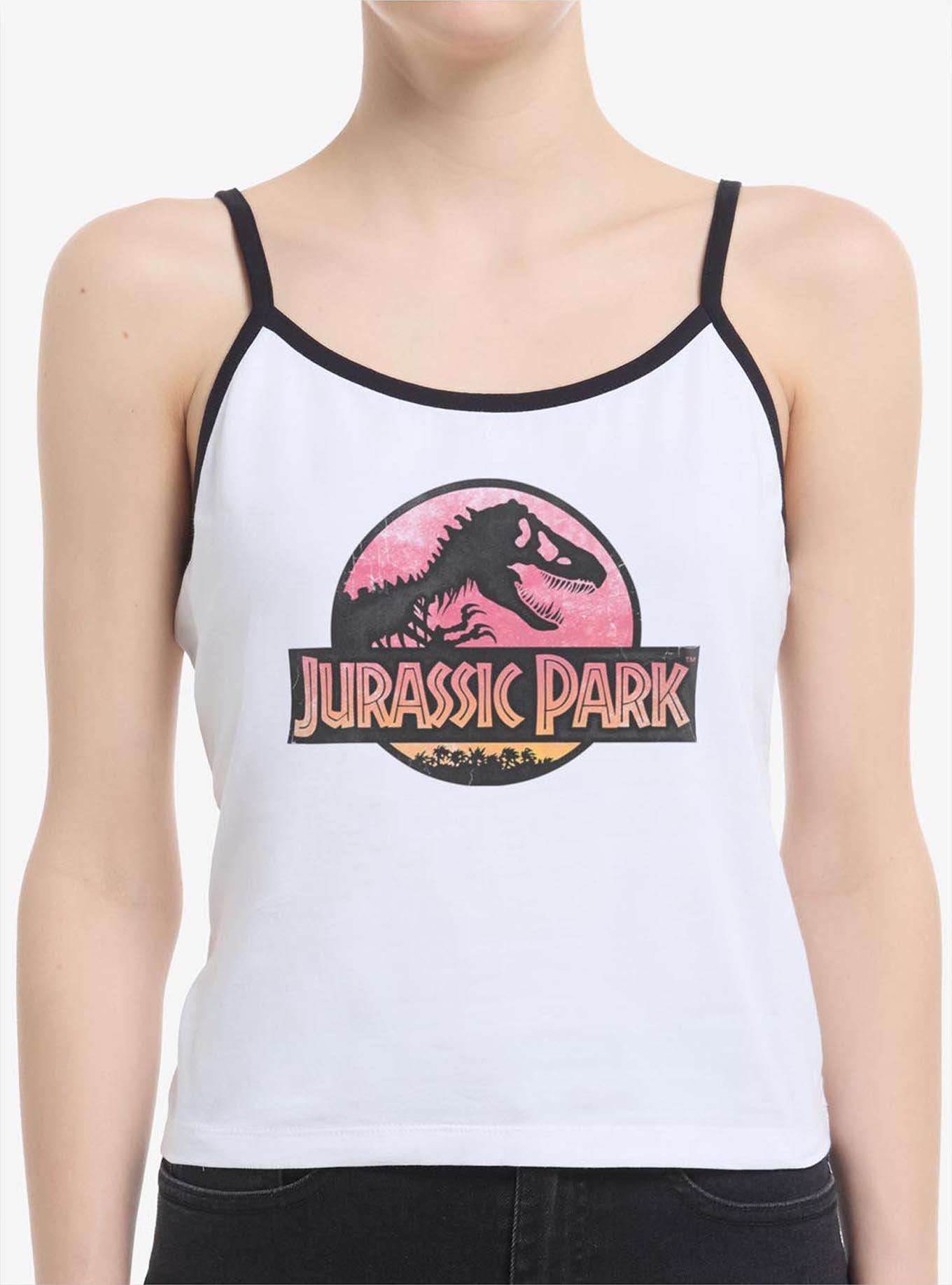 Jurassic Park Logo Womens Cami Tank Top, WHITE, hi-res