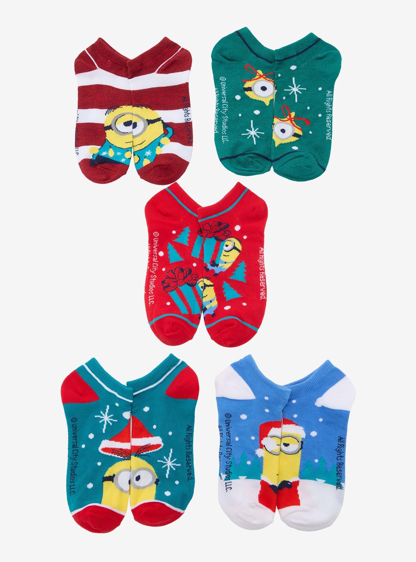 Despicable Me Minions No-Show Socks 5 Pair, , hi-res