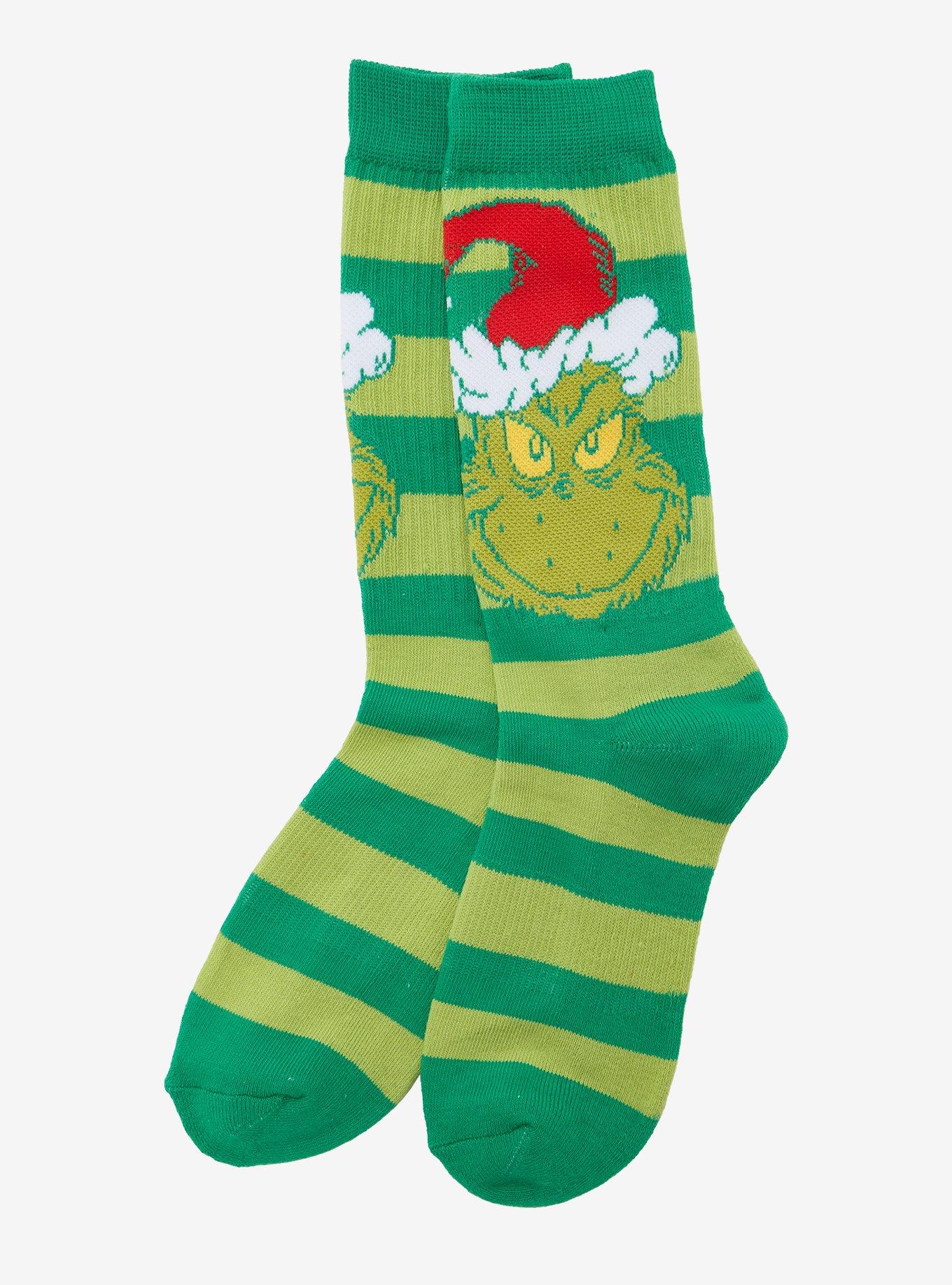 Dr. Seuss How The Grinch Stole Christmas! Stripe Crew Socks, , hi-res