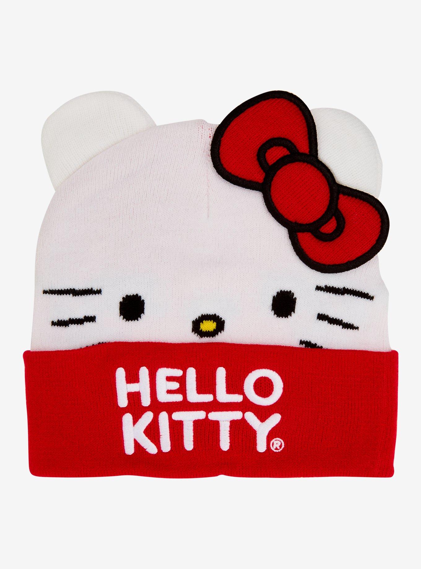 Hello Kitty Face 3D Bow Beanie, , hi-res