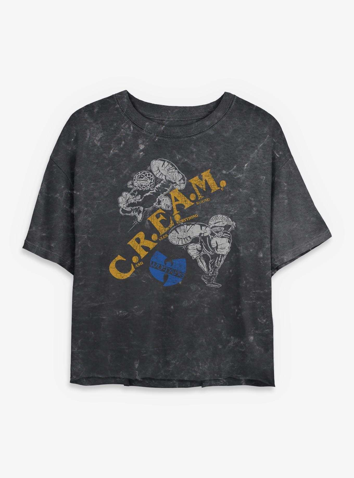 Wu-Tang Clan C.R.E.A.M. Girls Mineral Wash Crop T-Shirt, , hi-res