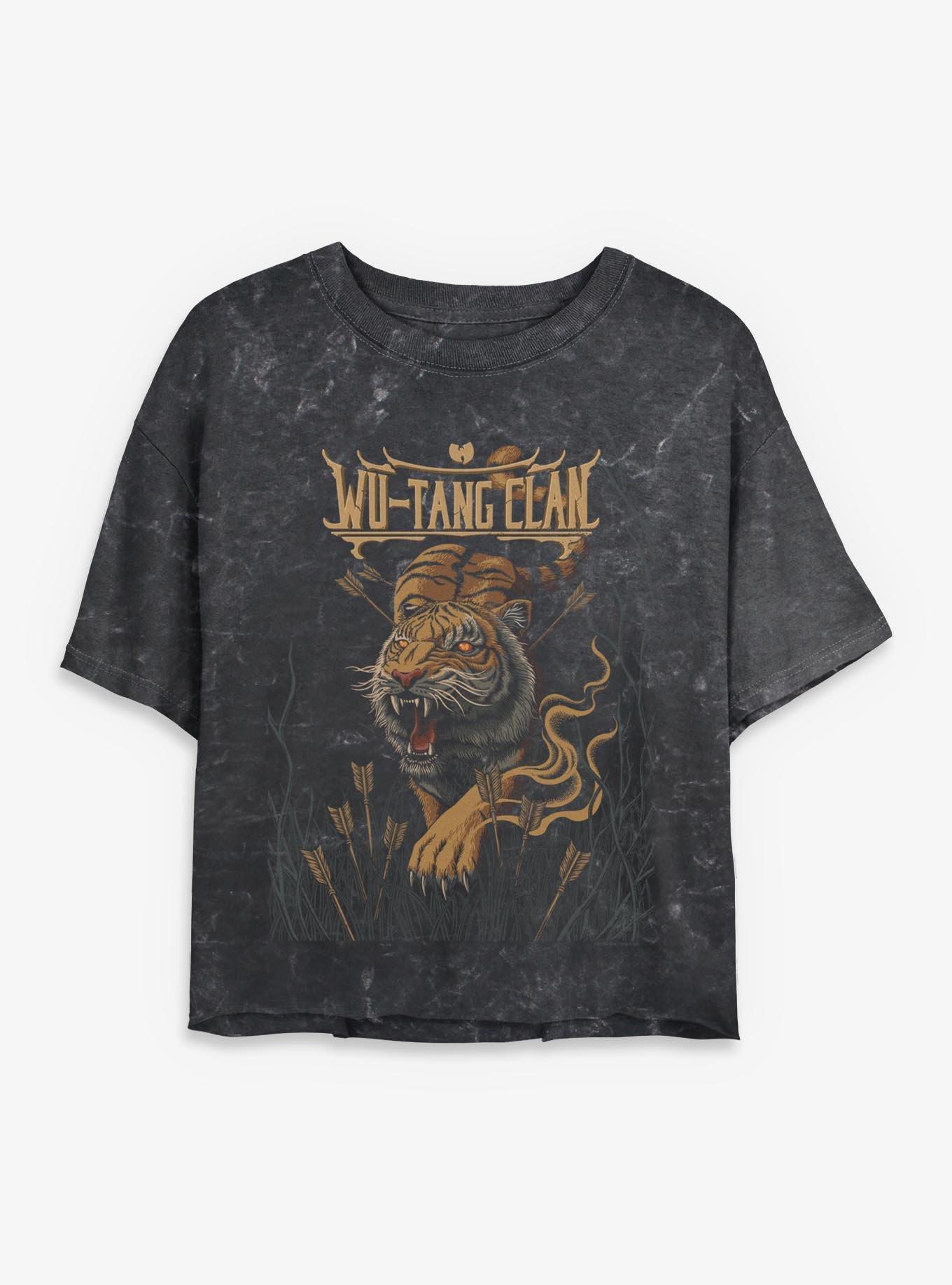Wu-Tang Clan Tiger And Arrows Girls Mineral Wash Crop T-Shirt, , hi-res