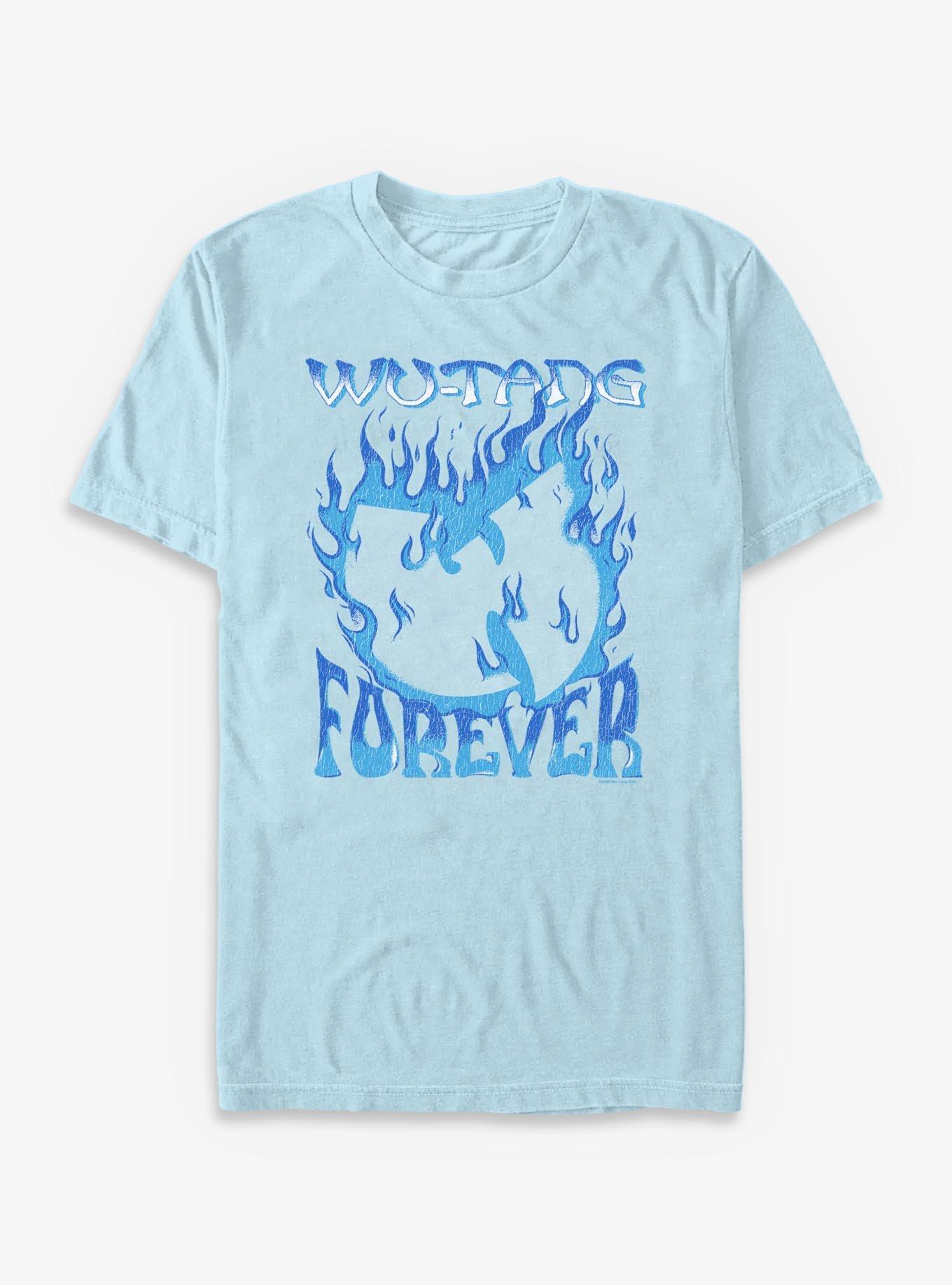 COMFORTCOLORS Wu-Tang Clan Blue Flame Logo Garment Dye T-Shirt