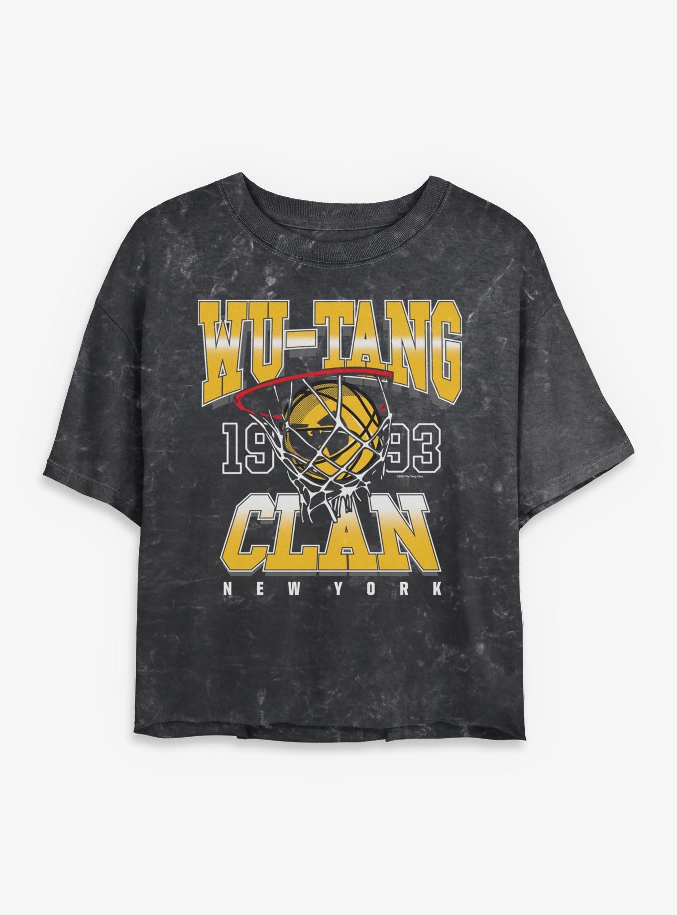 Wu-Tang Clan New York Basketball 1993 Girls Mineral Wash Crop T-Shirt, , hi-res