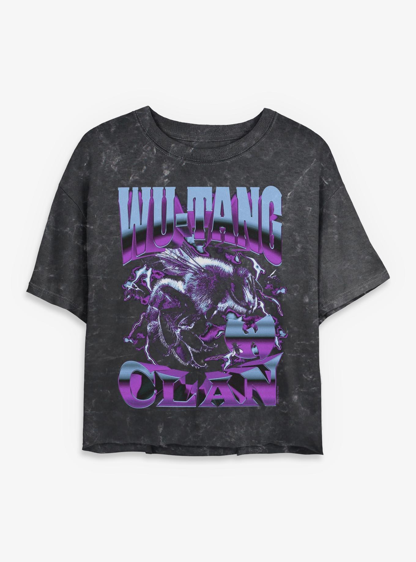 Wu-Tang Clan Logo Killer Bee Girls Mineral Wash Crop T-Shirt, , hi-res