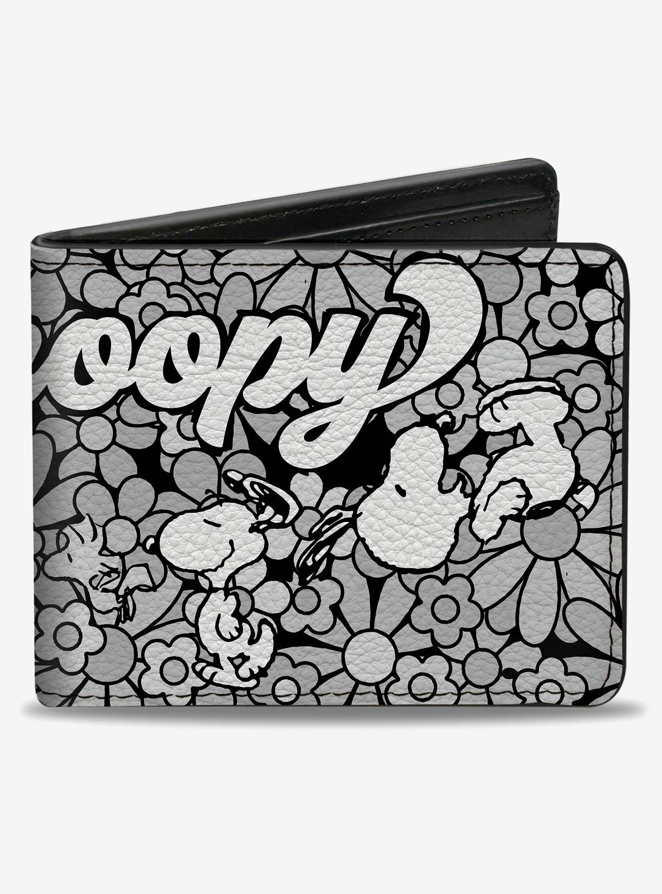 Peanuts Snoopy Poses and Daisy Flowers Bifold Wallet, , hi-res