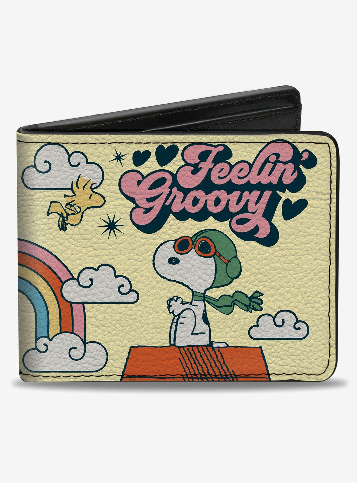 Peanuts Snoopy Flying Ace and Woodstock Groovy Quotes Bifold Wallet, , hi-res