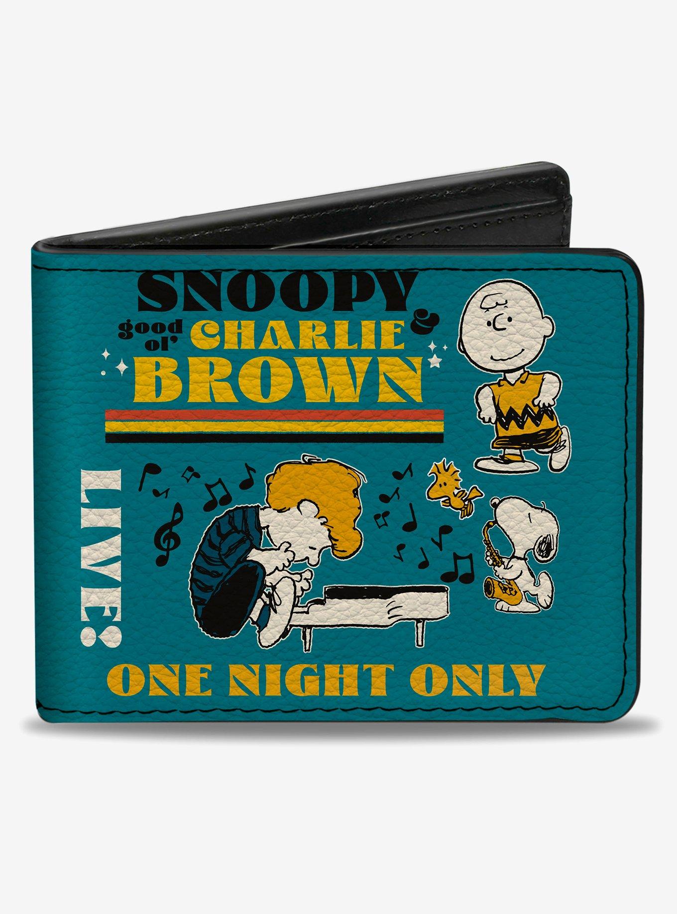 Peanuts Gang Dance Music Poses and Quotes Multi Bifold Wallet, , hi-res