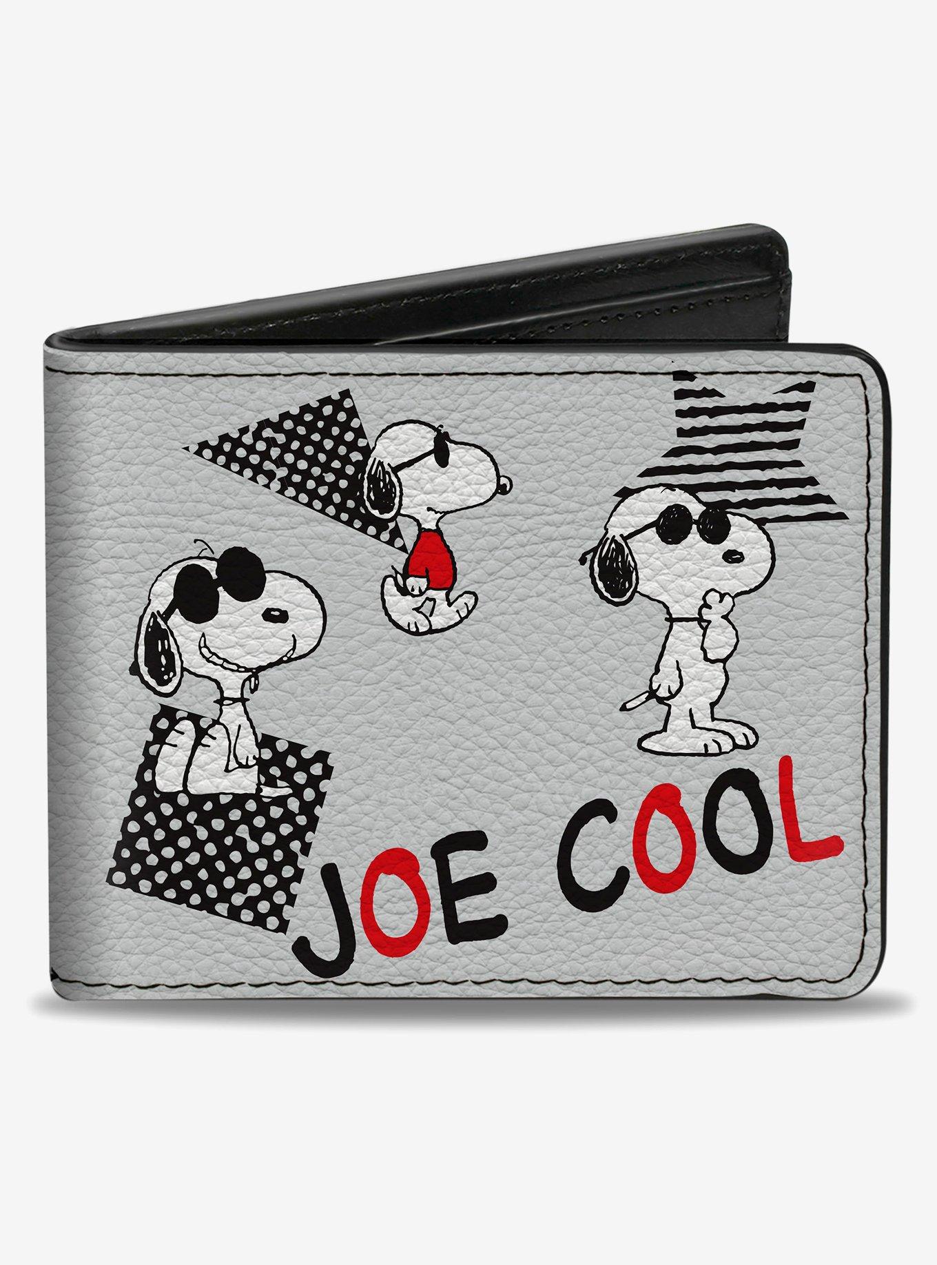 Peanuts Joe Cool Snoopy Poses and Text Bifold Wallet, , hi-res