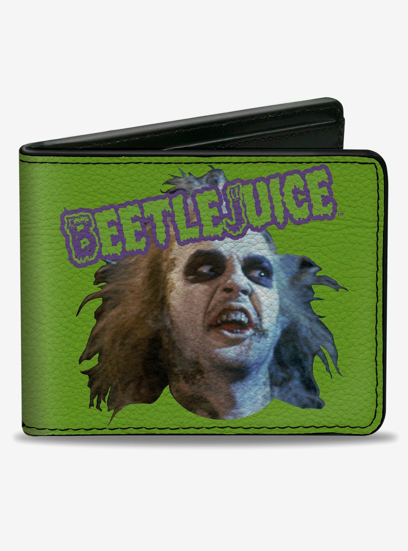 Beetlejuice Face and Text Bifold Wallet, , hi-res