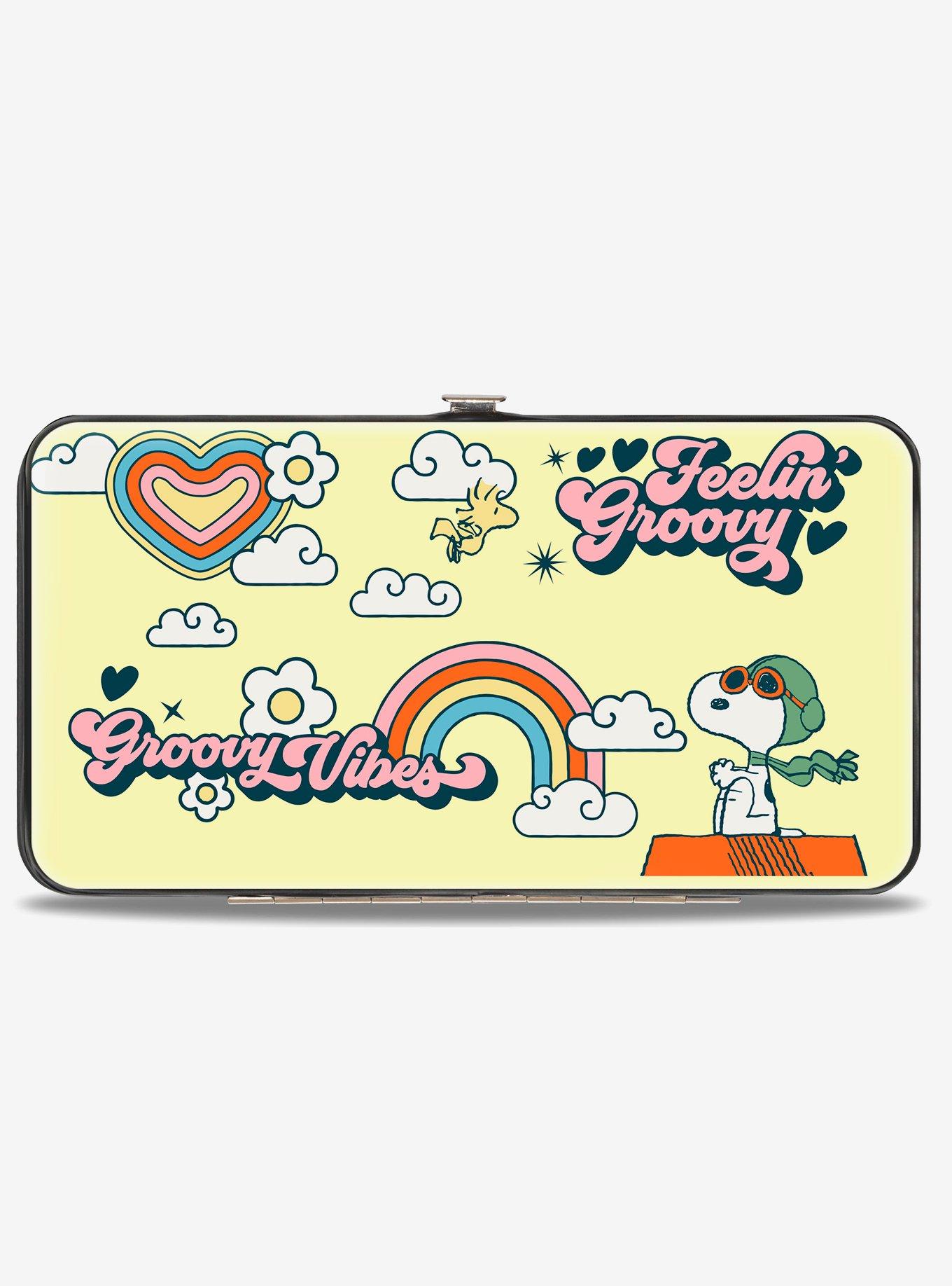 Peanuts Snoopy Flying Ace and Woodstock Groovy Quotes Hinged Wallet, , hi-res