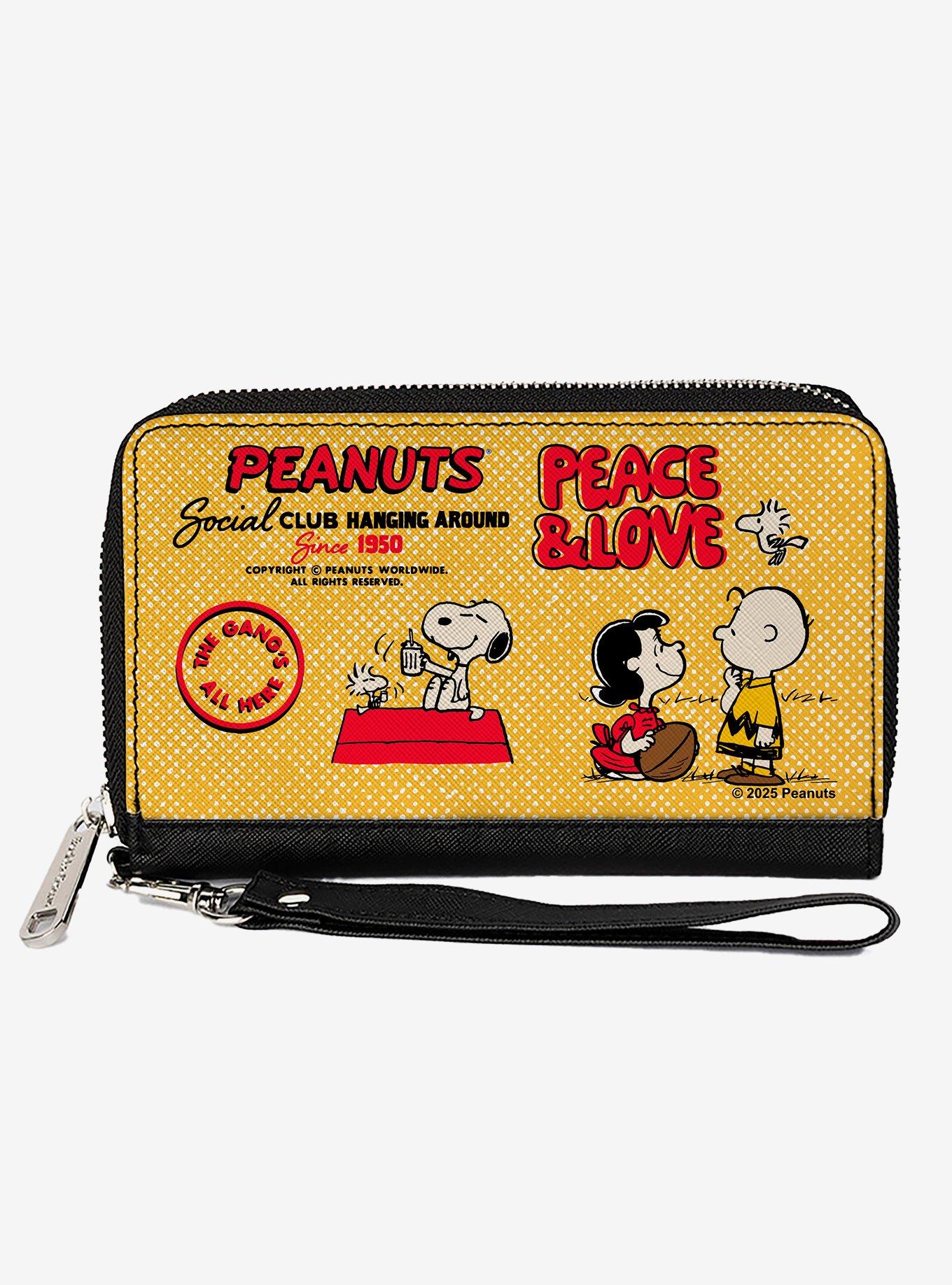 Peanuts Social Club Peace and Love Scenes Zip Around Wallet, , hi-res