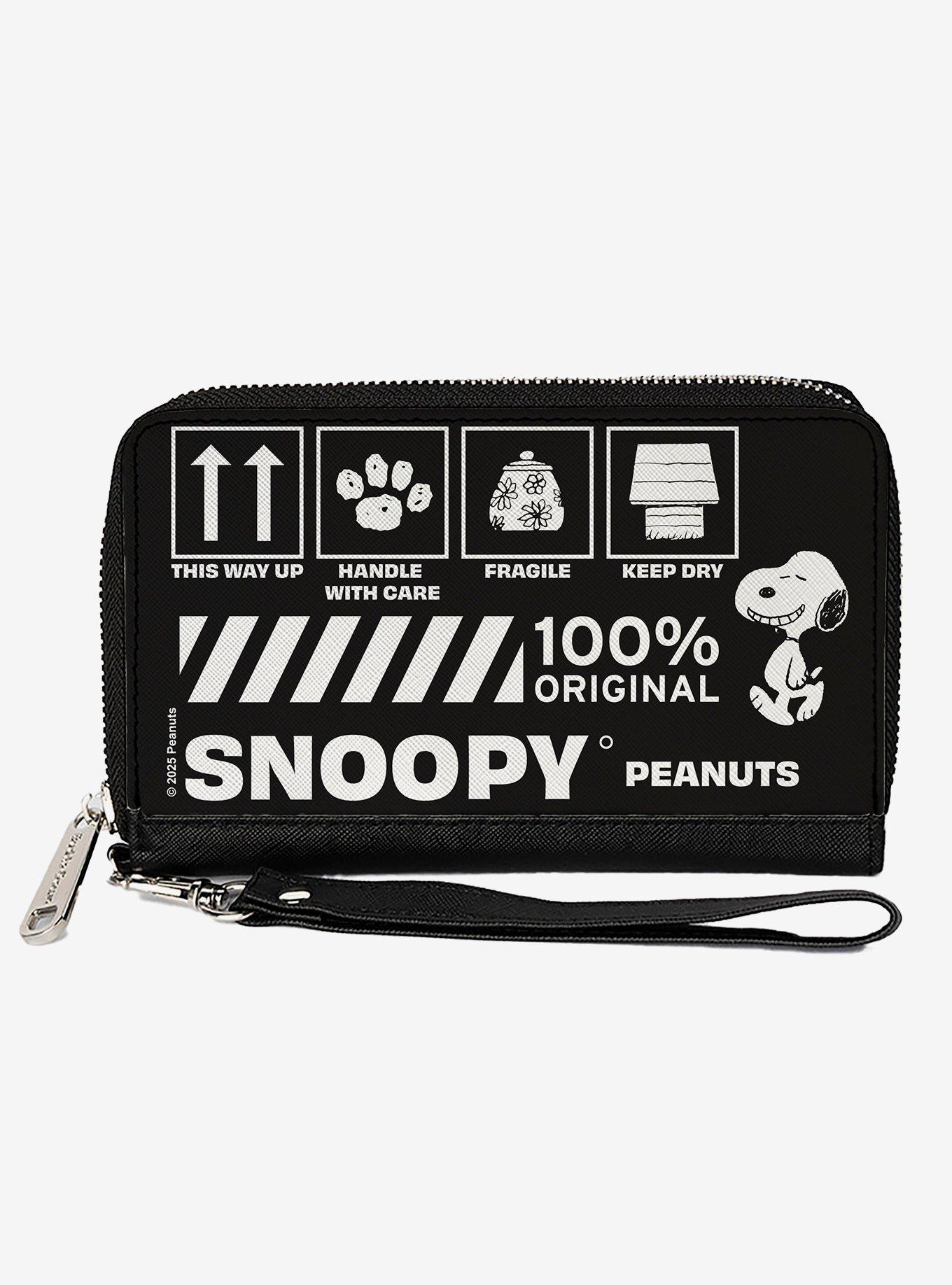 Peanuts Snoopy Care Symbols 100% Original Zip Around Wallet, , hi-res