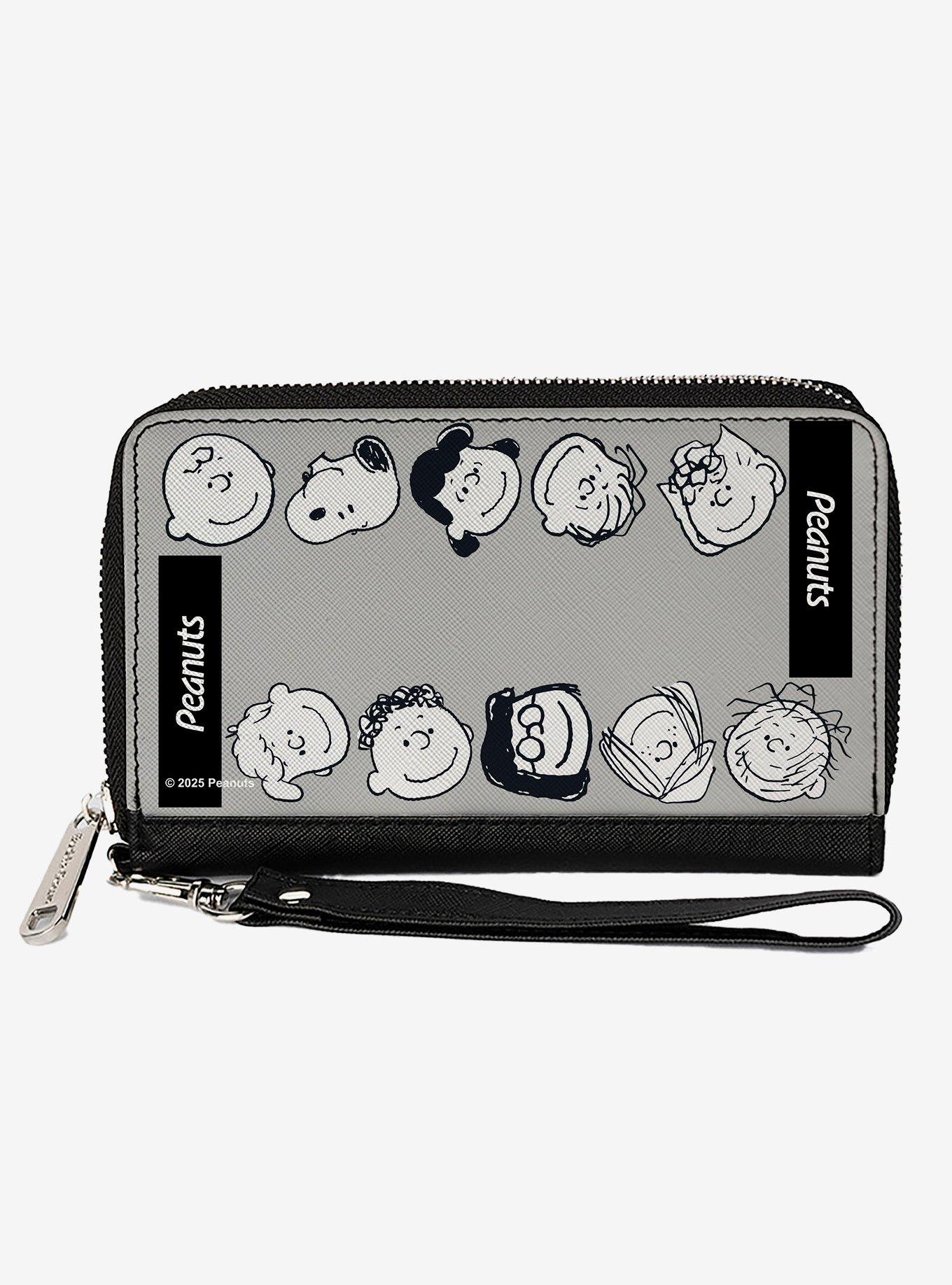 Peanuts Gang Ten Character Faces Zip Around Wallet, , hi-res