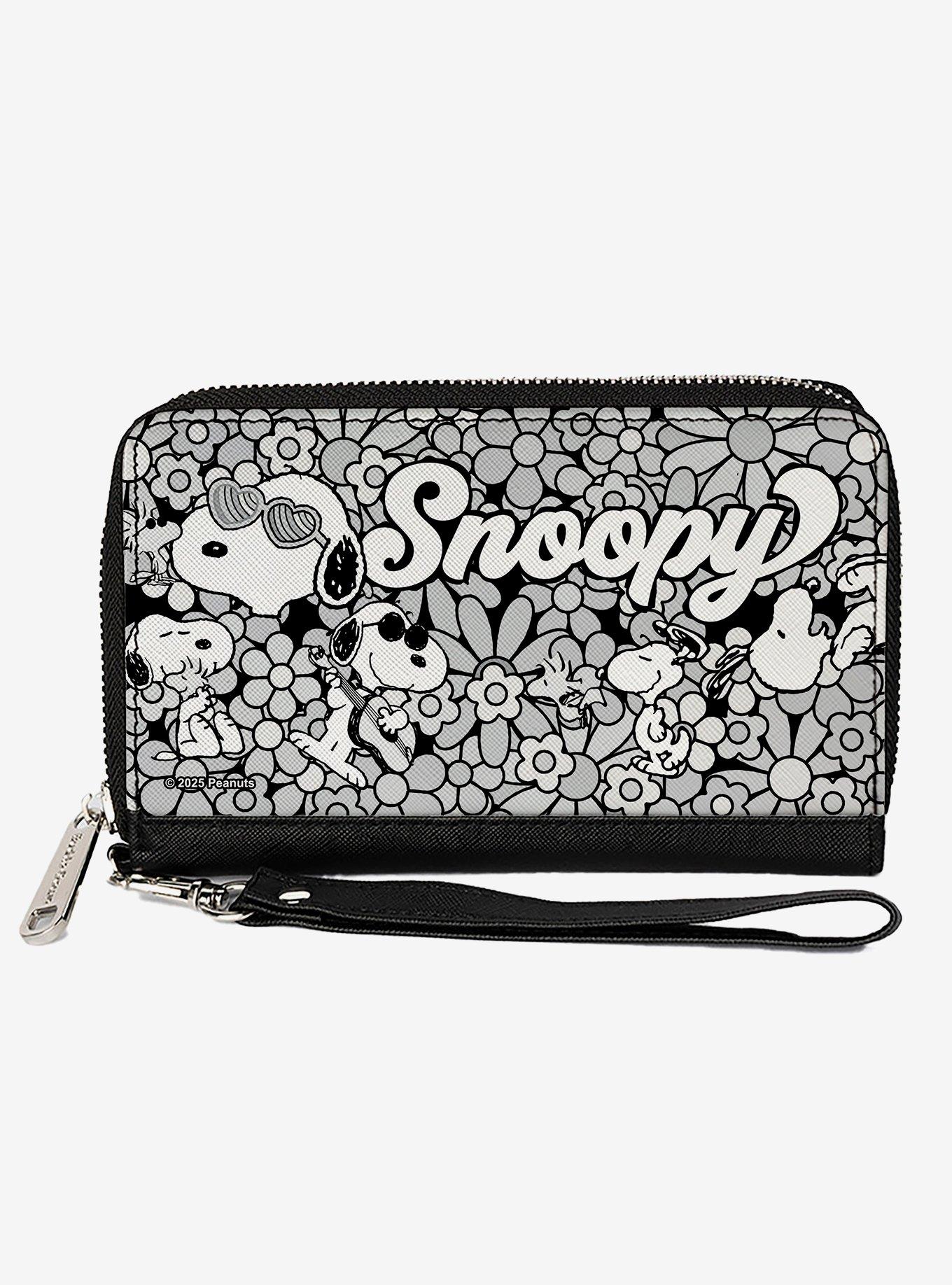 Peanuts Snoopy Poses and Daisy Flowers Zip Around Wallet, , hi-res