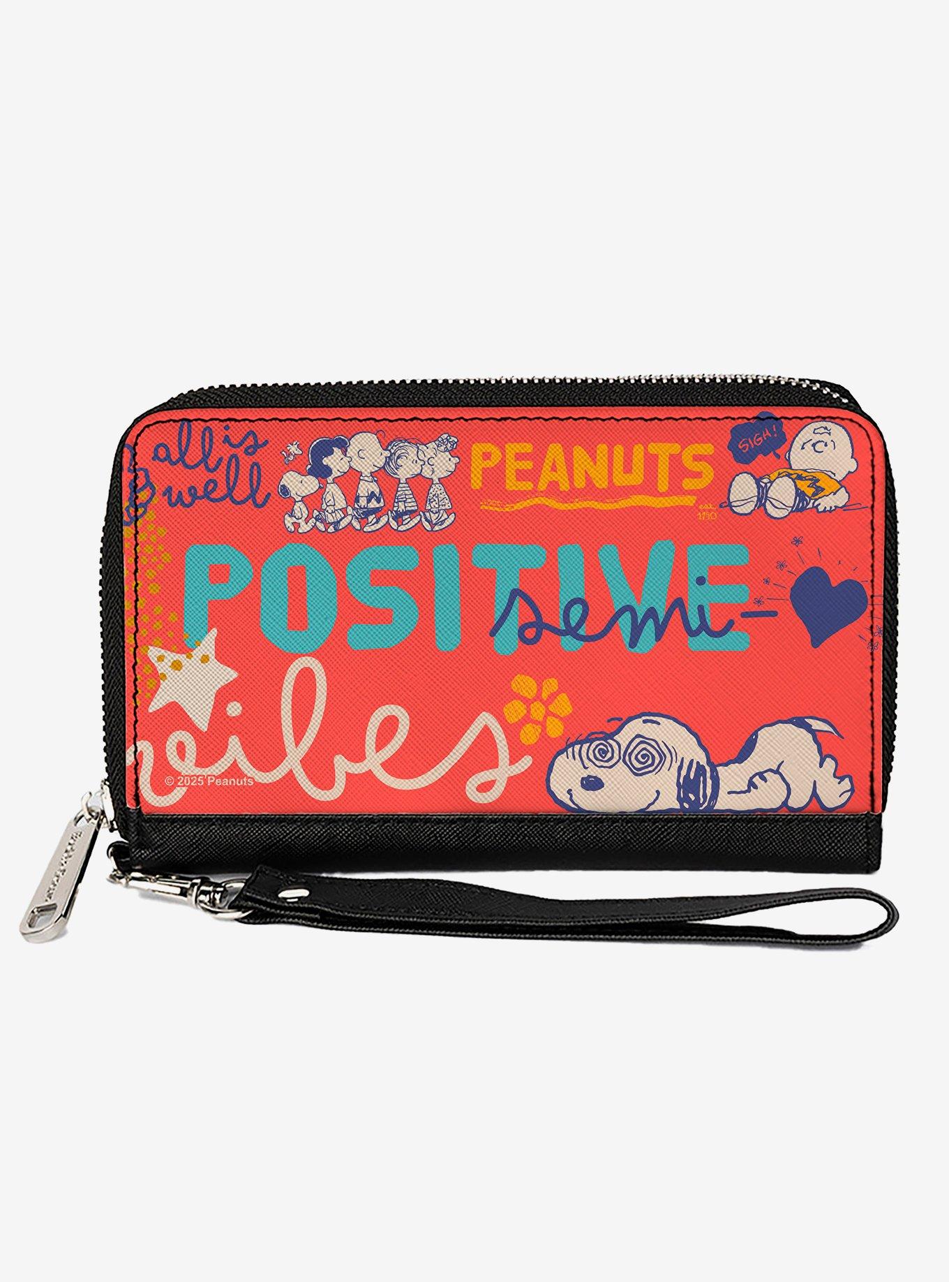 Peanuts Gang Semi Positive Vibes Poses Zip Around Wallet, , hi-res