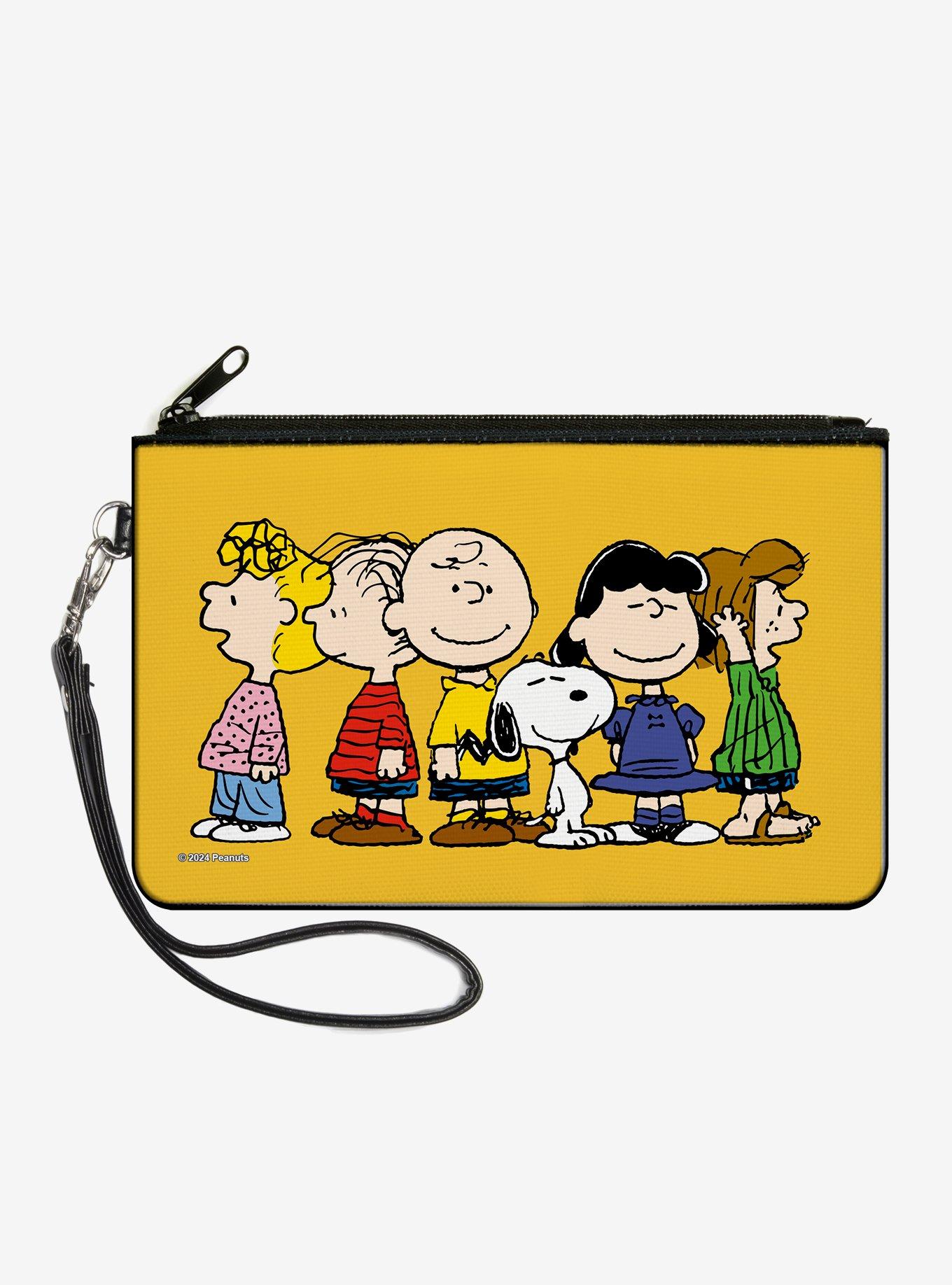 Peanuts Gang Close Up Group Golden Zip Clutch Wallet, , hi-res