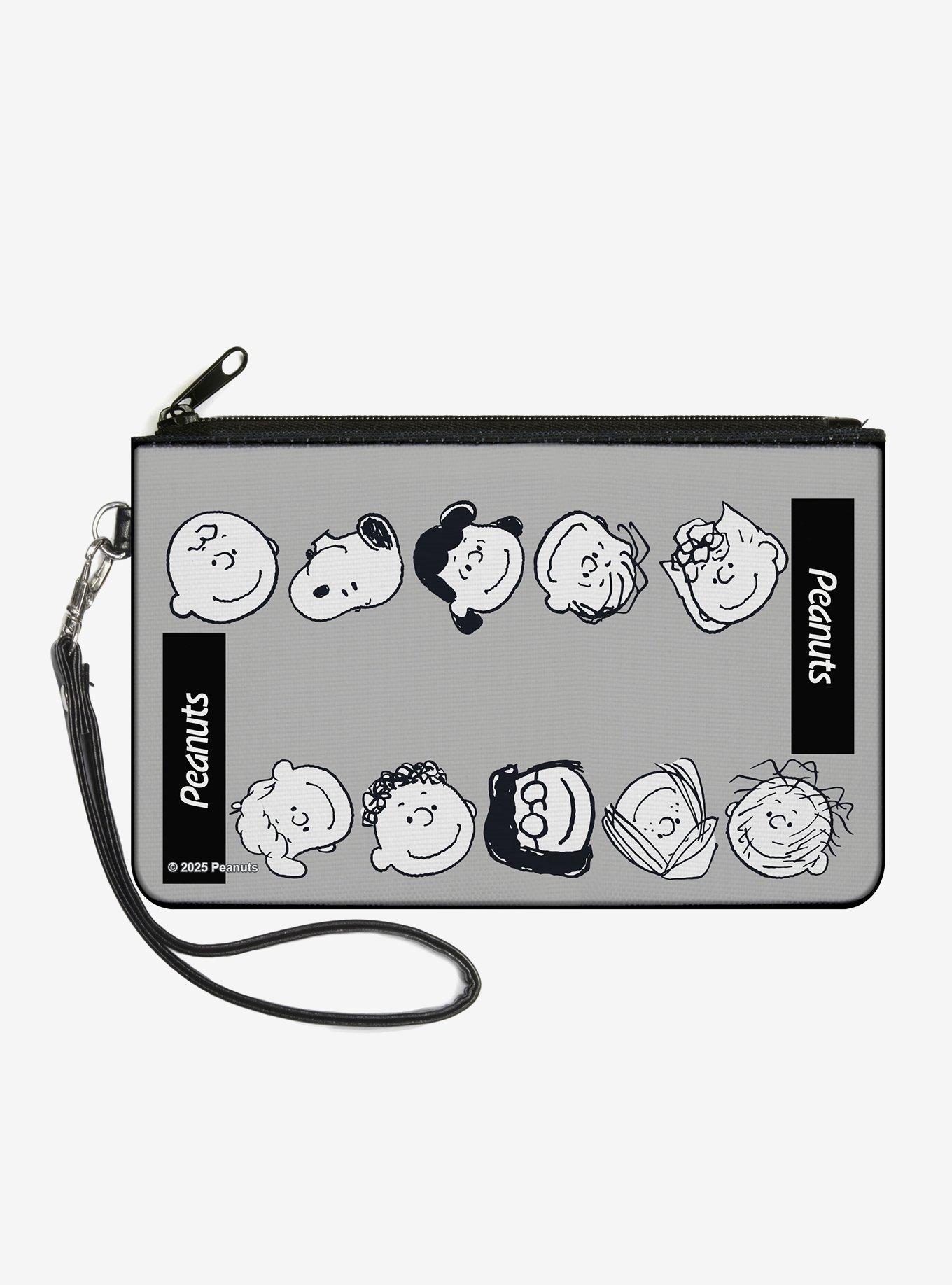 Peanuts Gang Ten Character Faces Zip Clutch Wallet, , hi-res