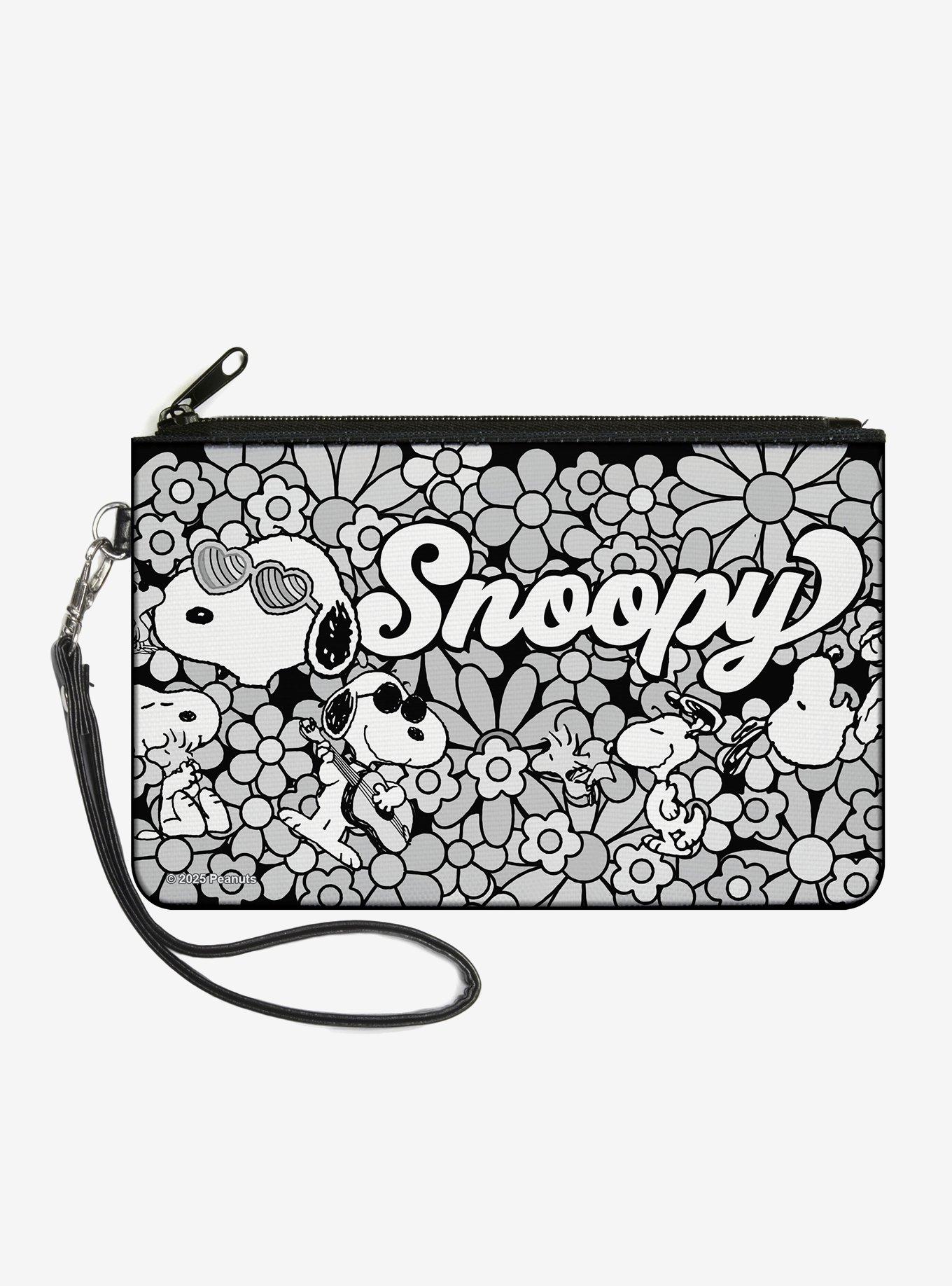 Peanuts Snoopy Poses and Daisy Flowers Zip Clutch Wallet, , hi-res