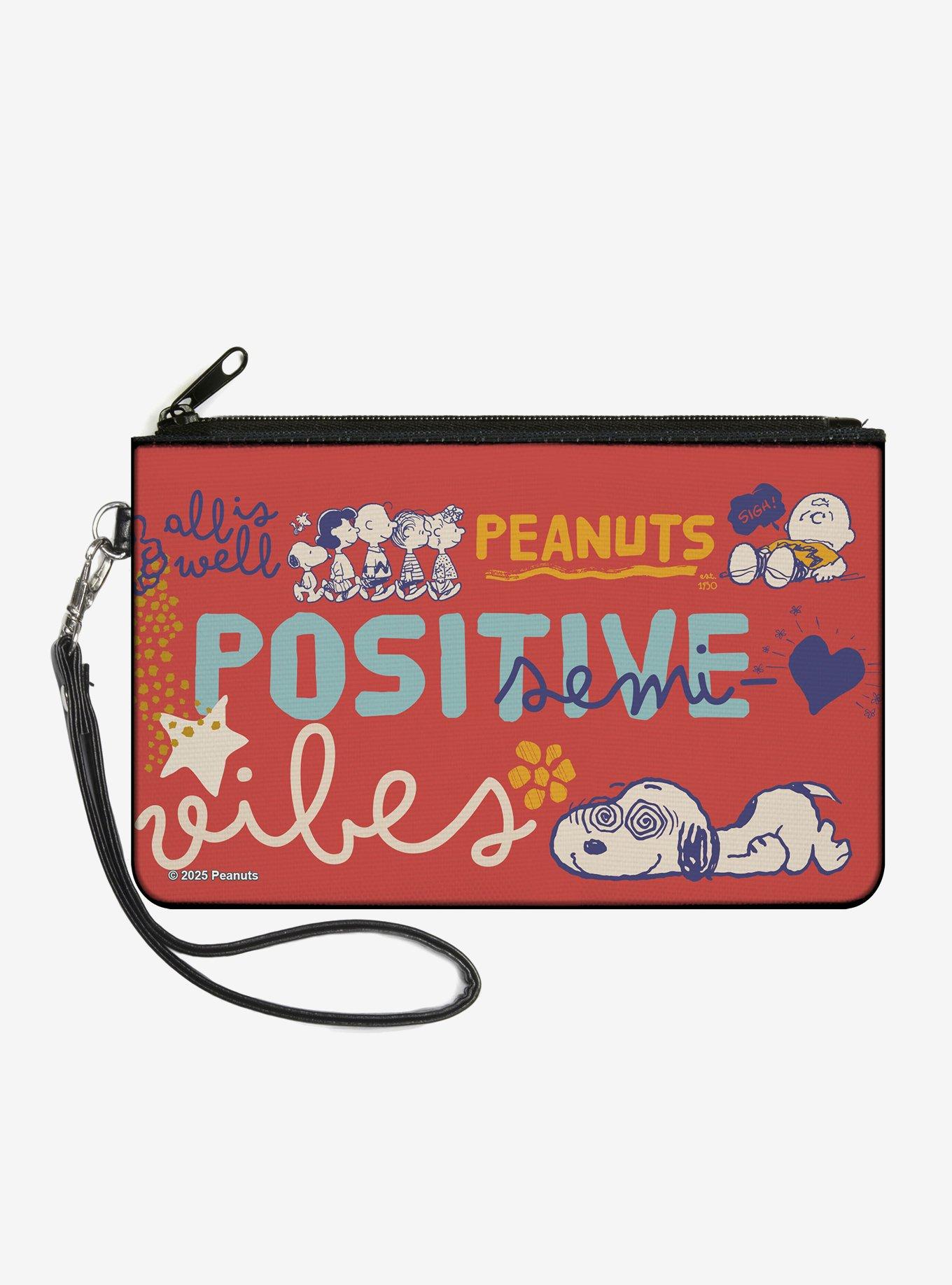 Peanuts Gang Semi Positive Vibes Poses Zip Clutch Wallet, , hi-res