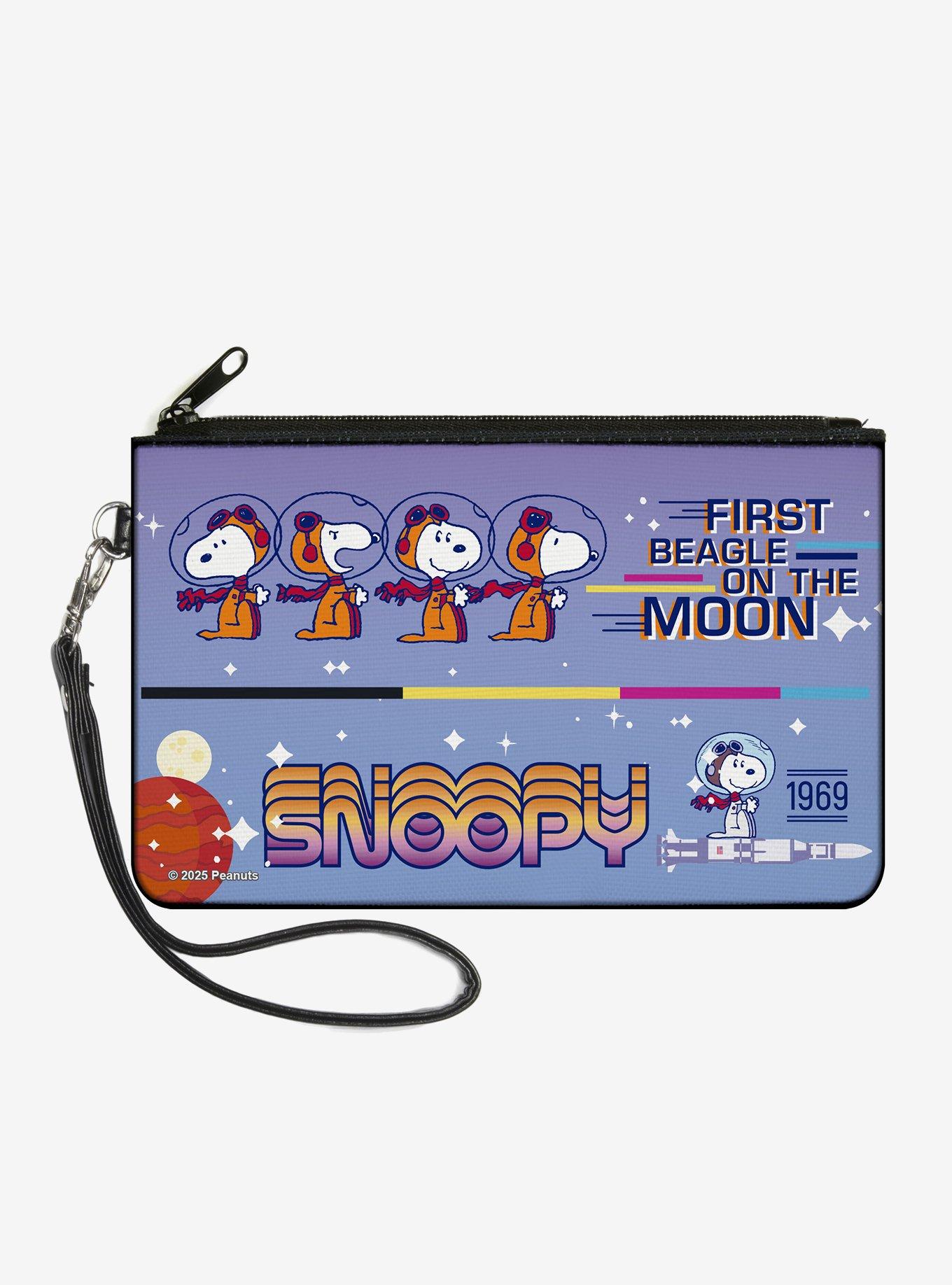 Peanuts Snoopy First Beagle On The Moon Poses Multi Zip Clutch Wallet, , hi-res