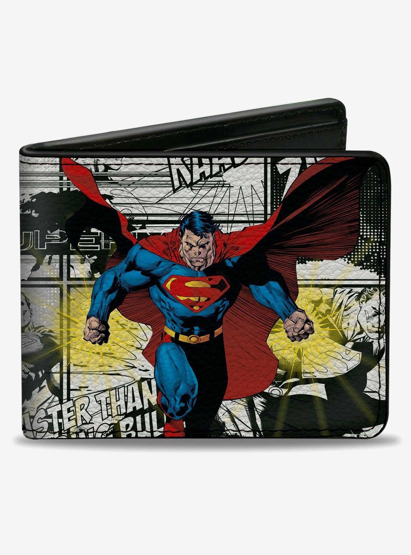 DC Comics Superman B-Movie Comic Book Panels Poses Bifold Wallet, , hi-res