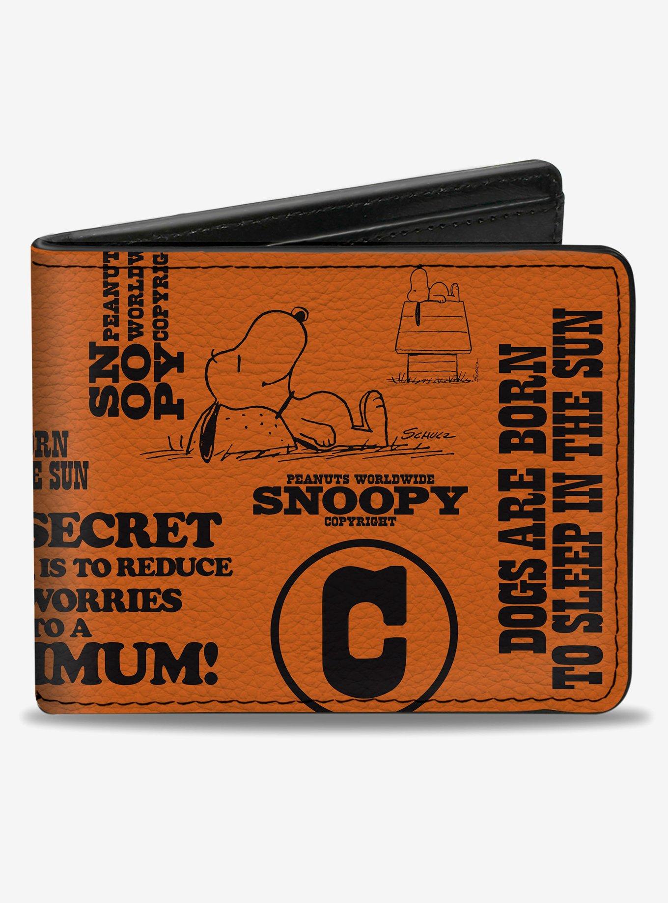 Peanuts Snoopy Poses and Quotes Bifold Wallet, , hi-res