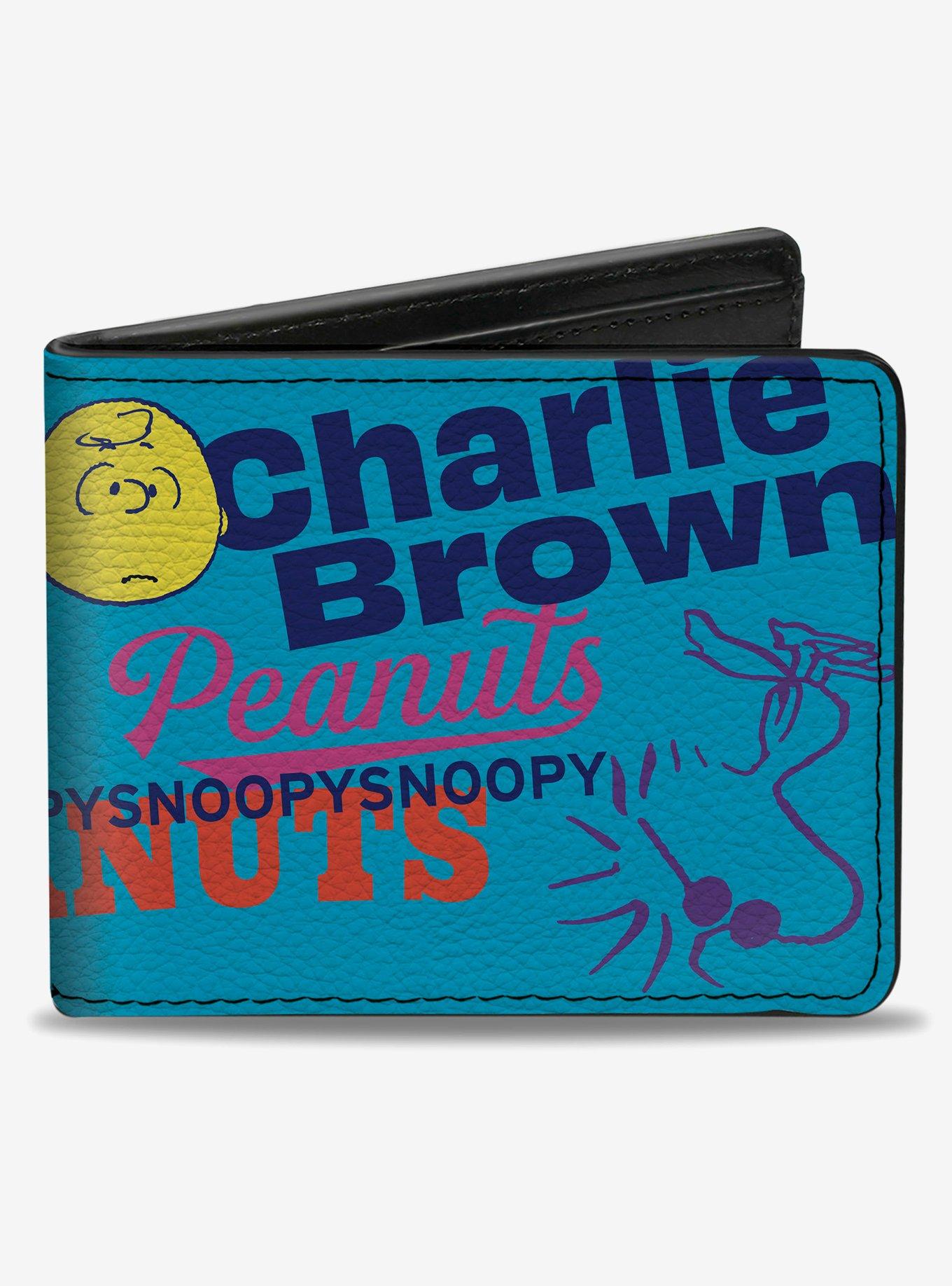 Peanuts Charlie Brown Snoopy and Woodstock Typography Bifold Wallet, , hi-res