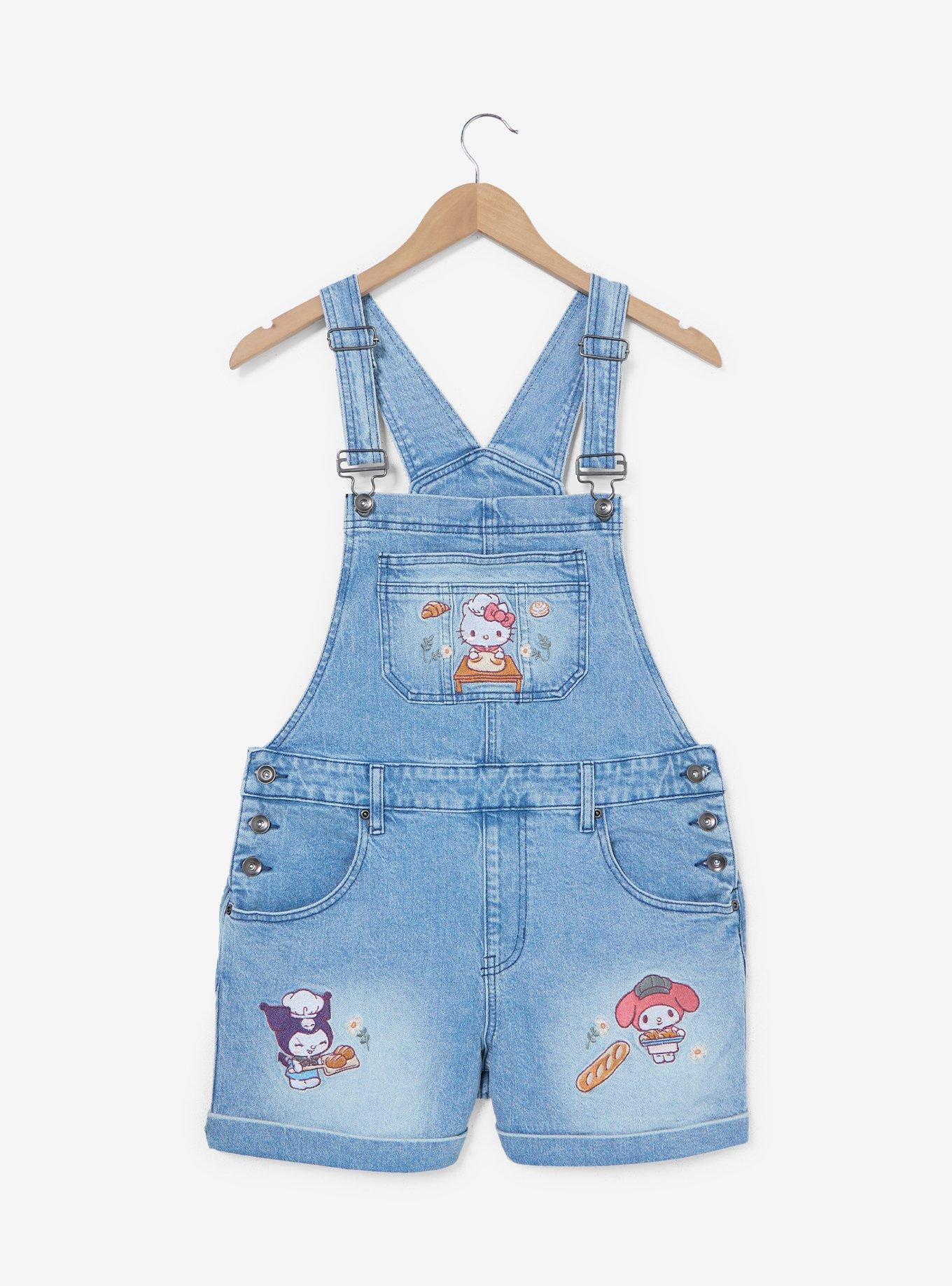 Sanrio Hello Kitty & Friends Bakery Women's Plus Size Short Overalls - BoxLunch Exclusive, , hi-res