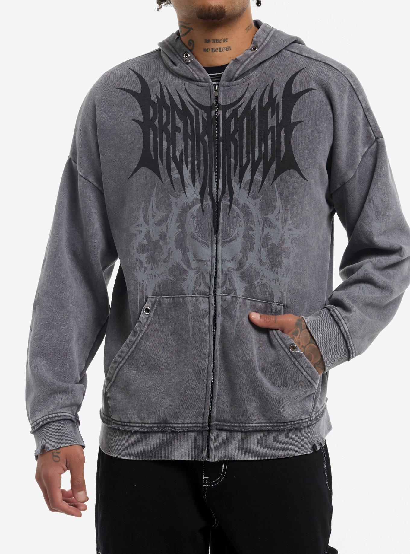 Breakthrough Skull Pierced Hoodie, , hi-res
