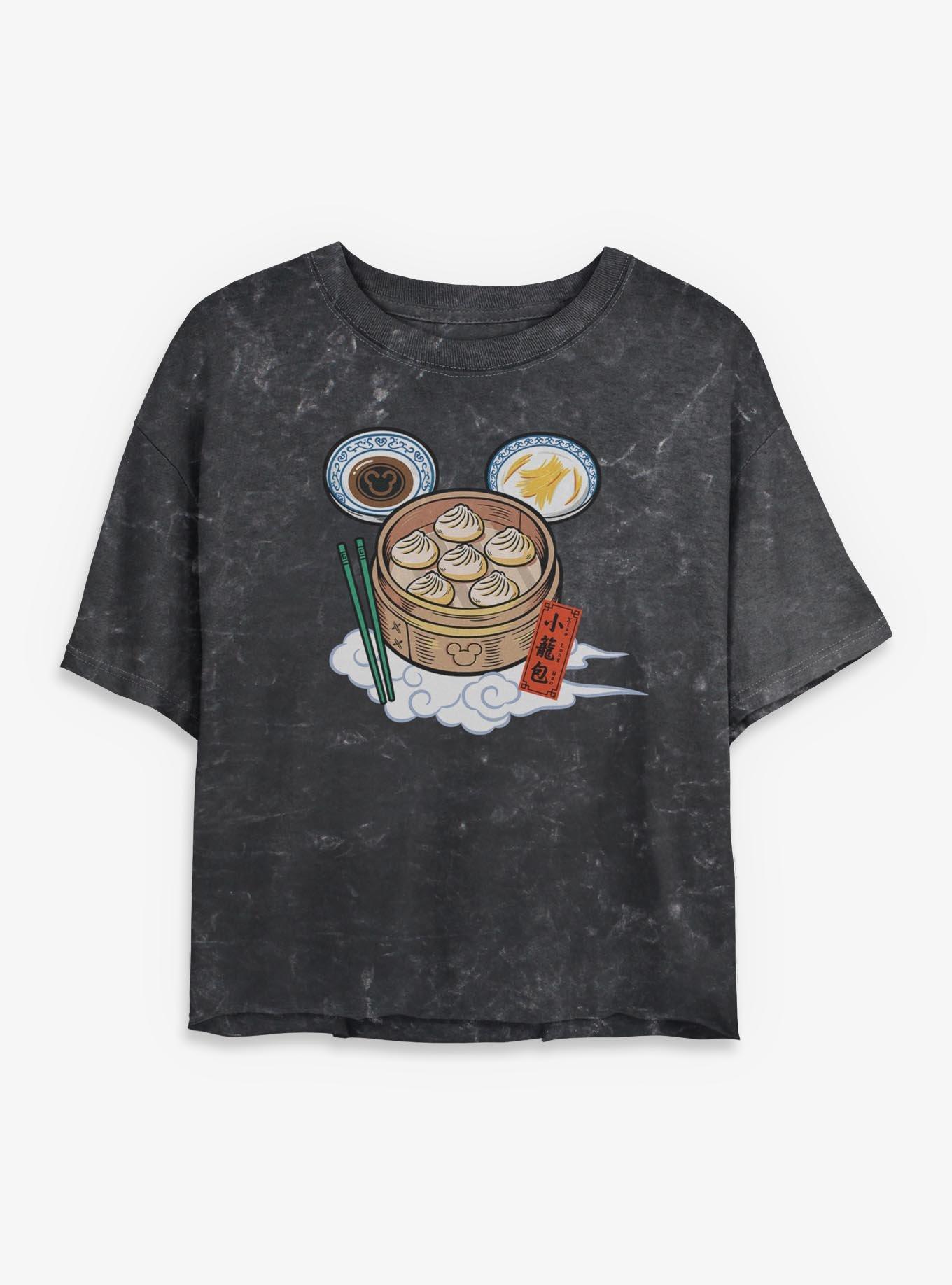 Disney Mickey Mouse Xialongbao Dumplings Womens Mineral Wash Crop T-Shirt, , hi-res