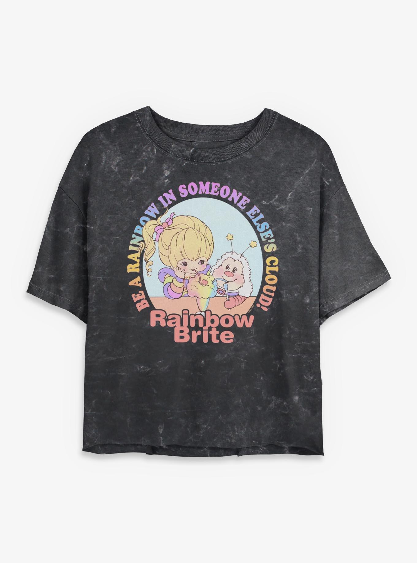 Rainbow Brite Be A Rainbow Womens Mineral Wash Crop T-Shirt, , hi-res